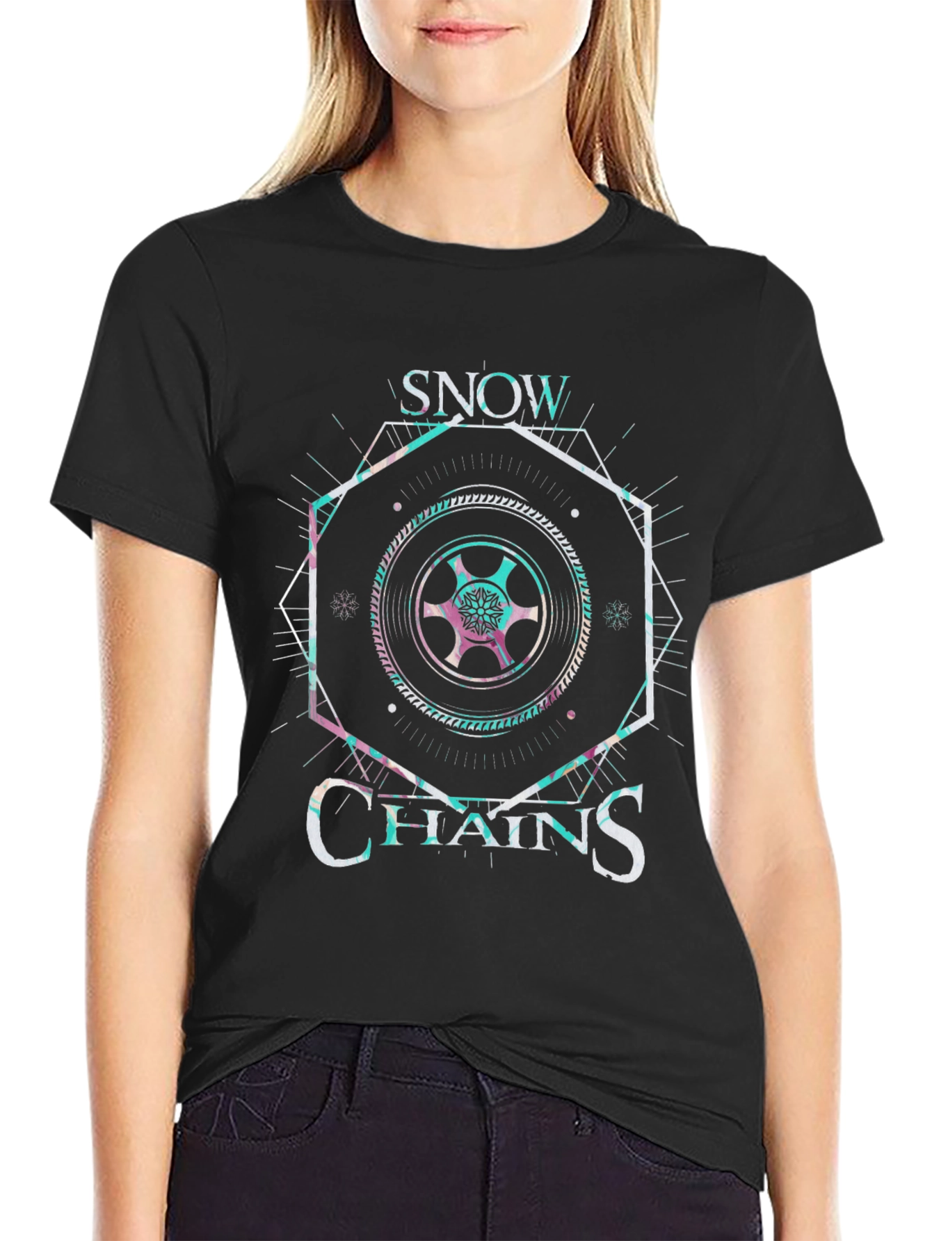 Snow Chains Graphic Tee - Black