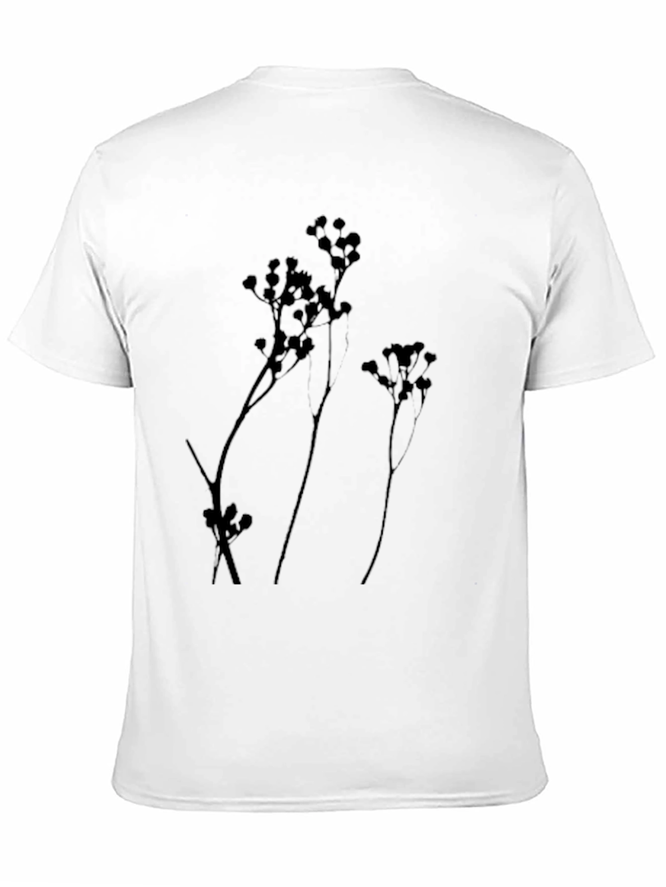 Botanical Silhouette Tee - Stylish Black Cotton Shirt
