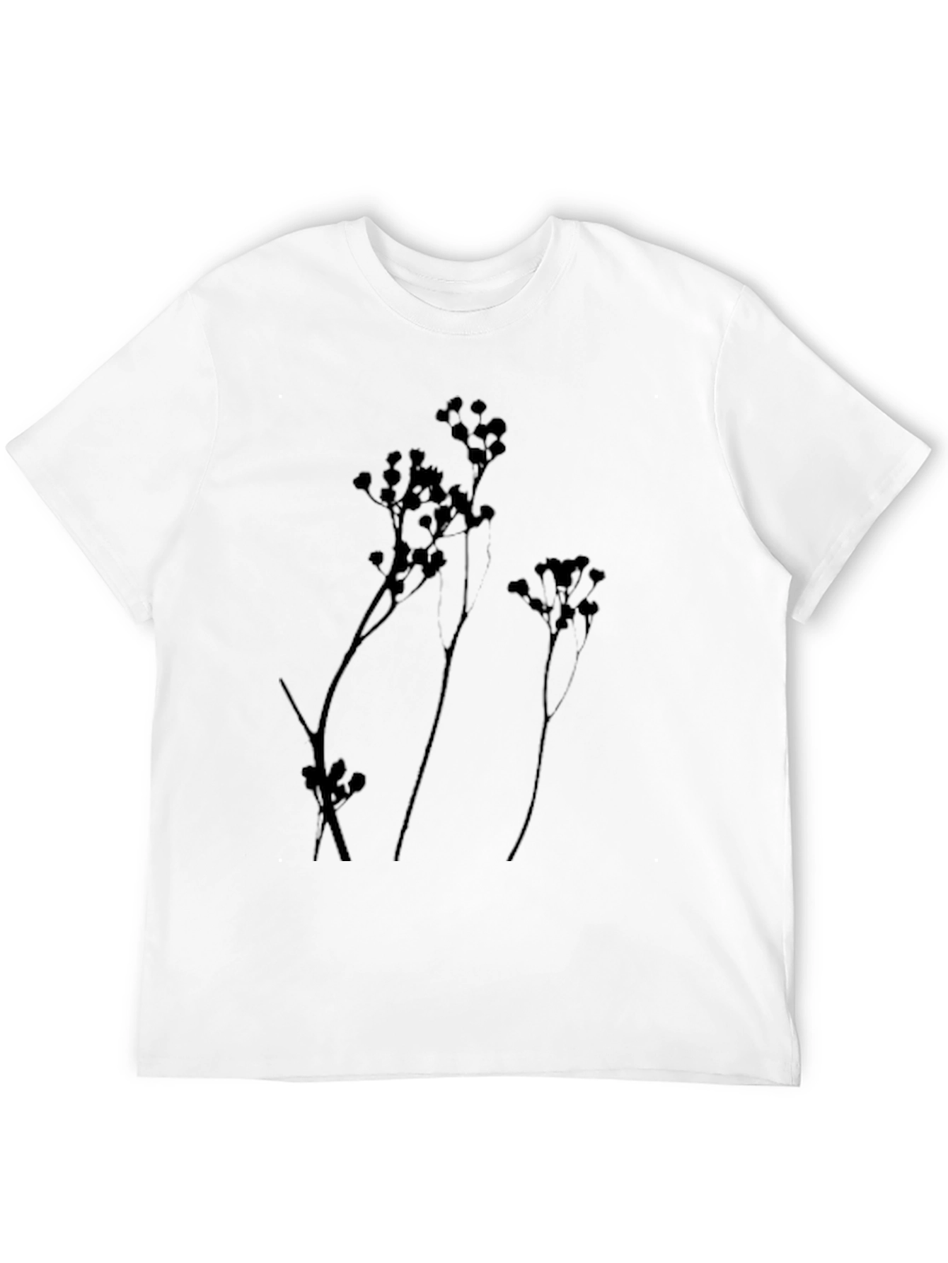 Botanical Silhouette Tee - Stylish Black Cotton Shirt