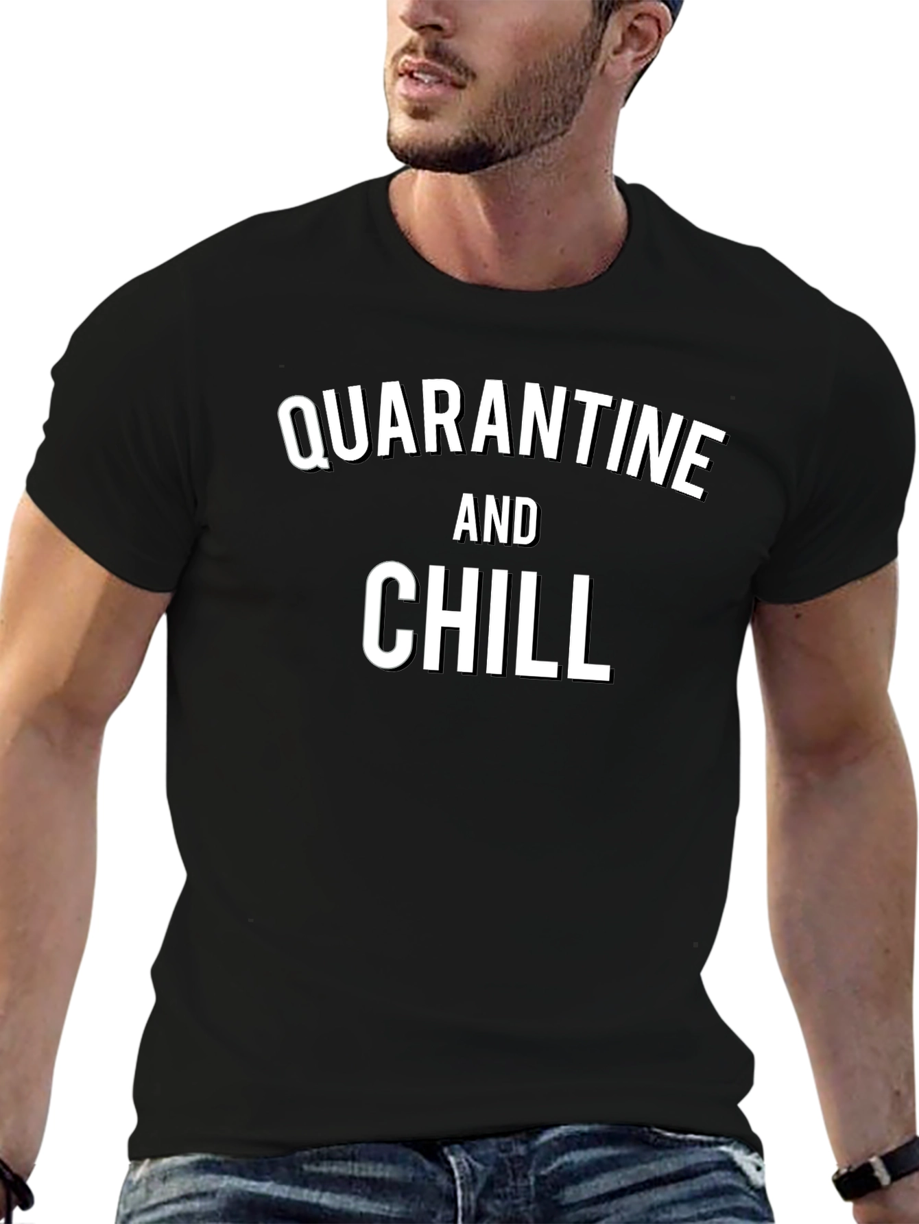 Quarantine and Chill Graphic Tee - Black