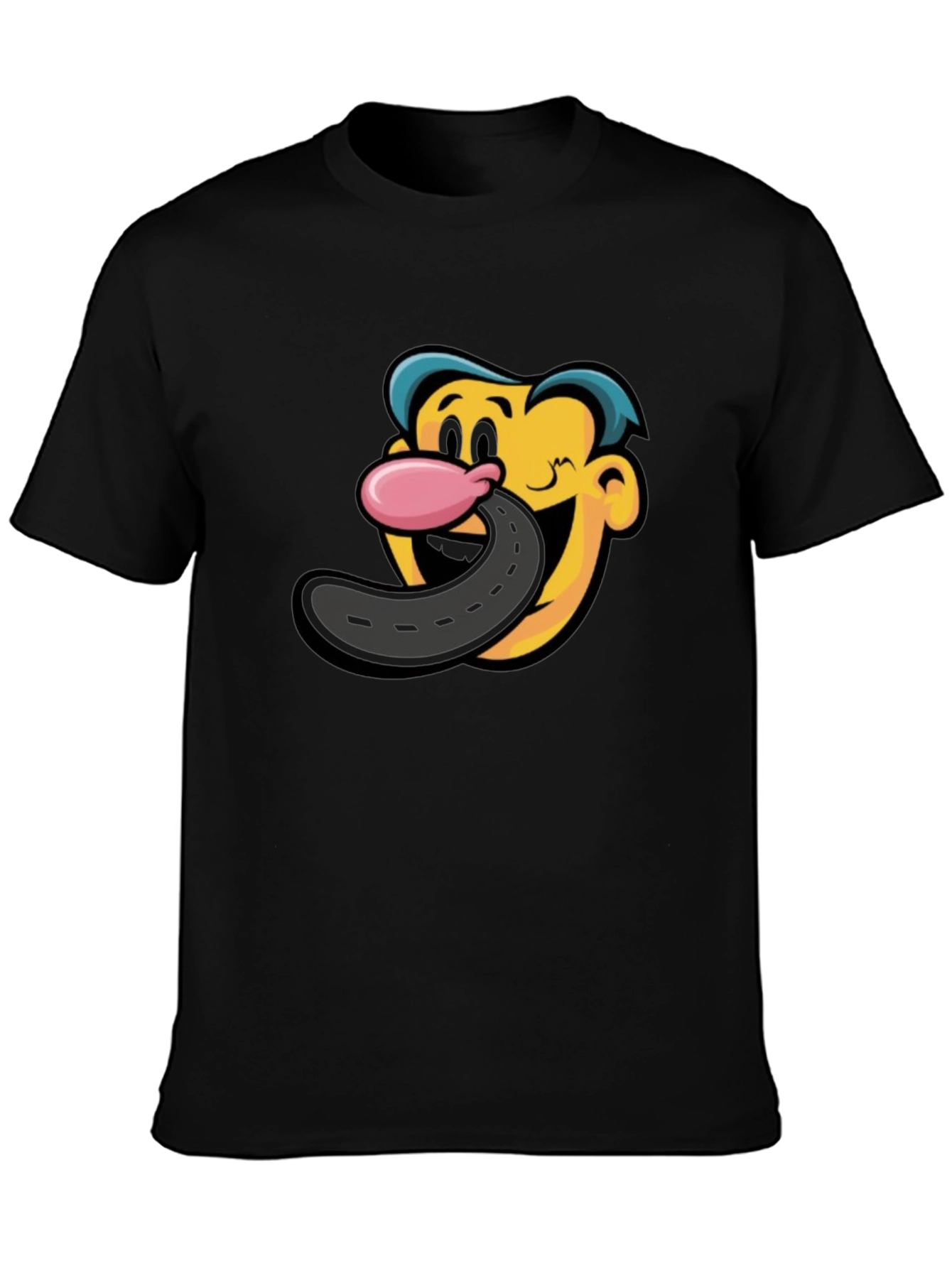 Cartoon Road Tongue T-Shirt