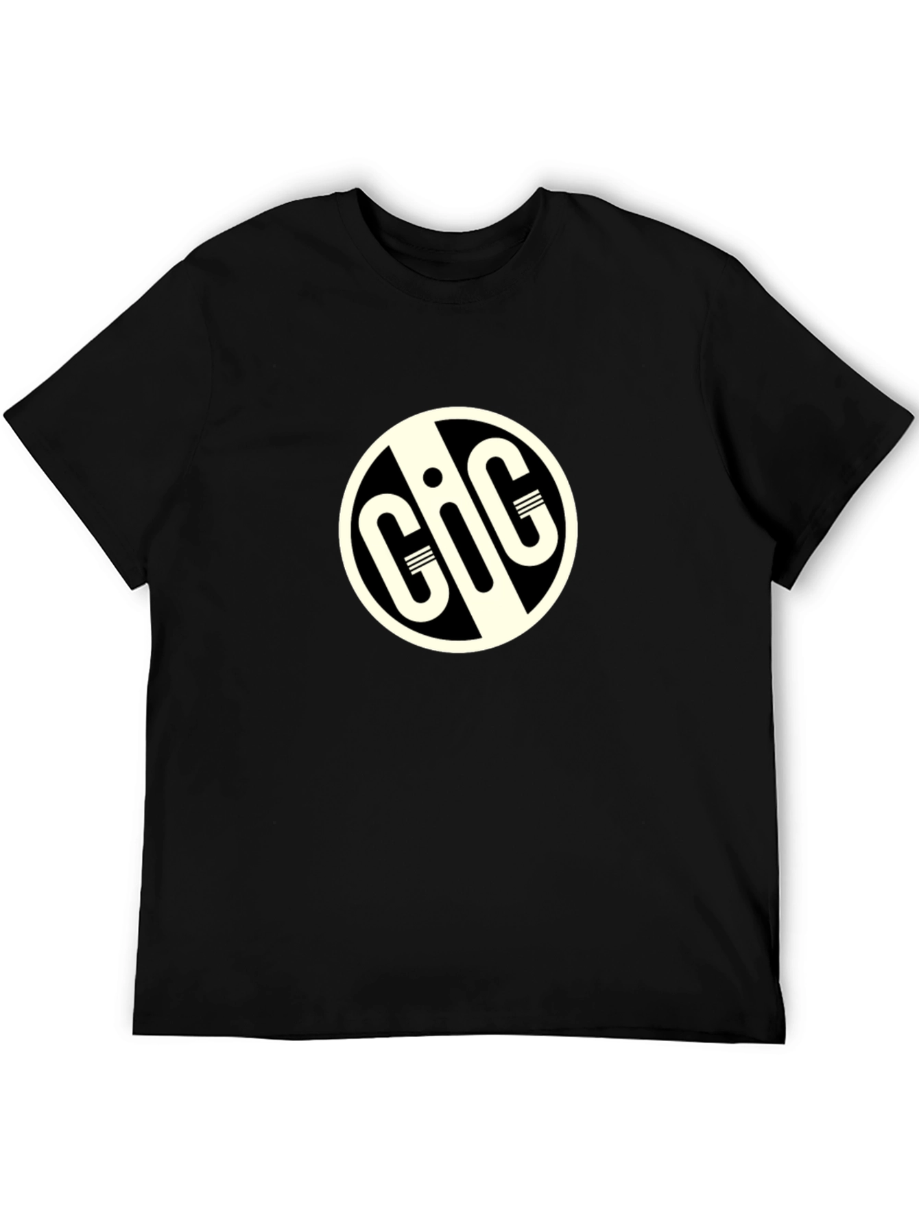GIG Logo Black T-Shirt - Stylish Round Design