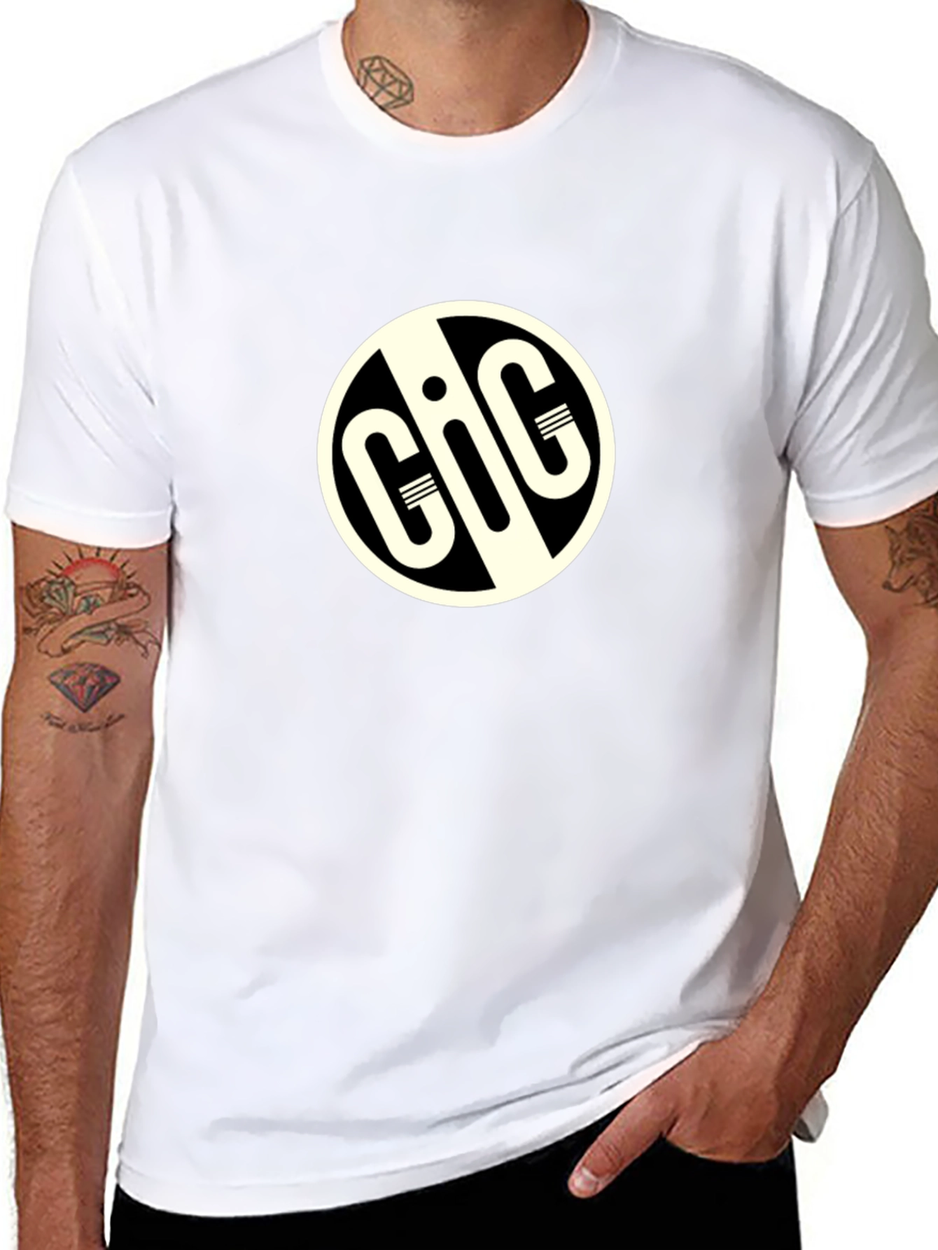 GIG Logo Black T-Shirt - Stylish Round Design