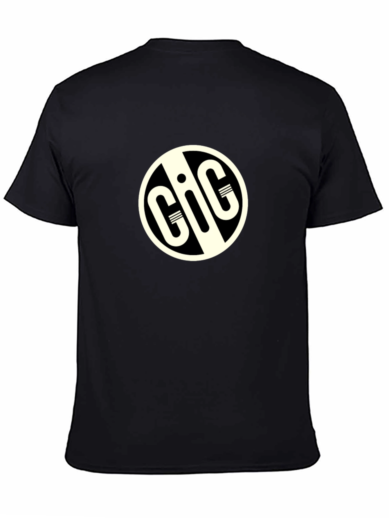 GIG Logo Black T-Shirt - Stylish Round Design