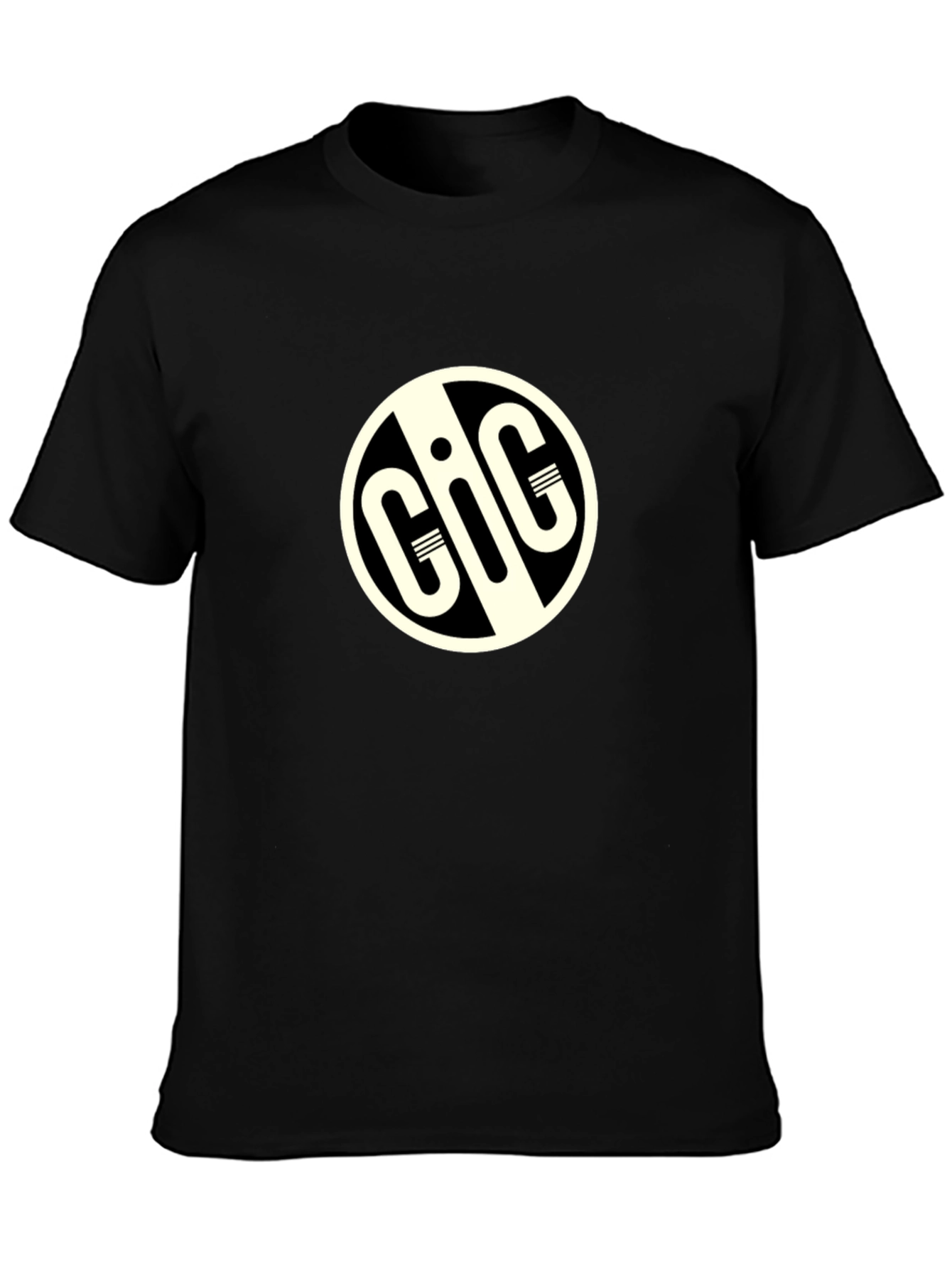 GIG Logo Black T-Shirt - Stylish Round Design