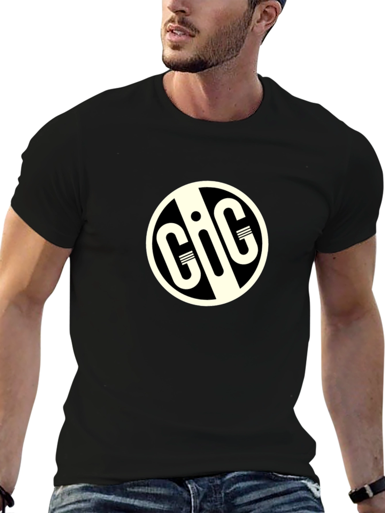 GIG Logo Black T-Shirt - Stylish Round Design