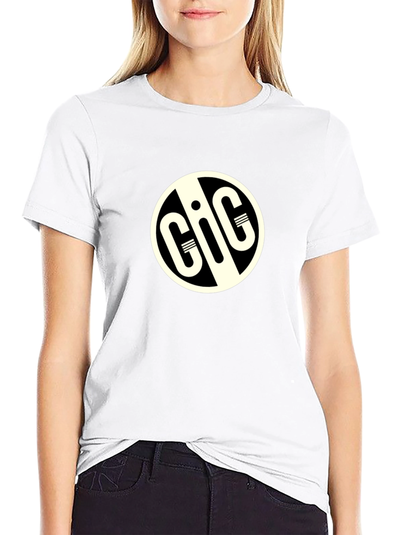 GIG Logo Black T-Shirt - Stylish Round Design