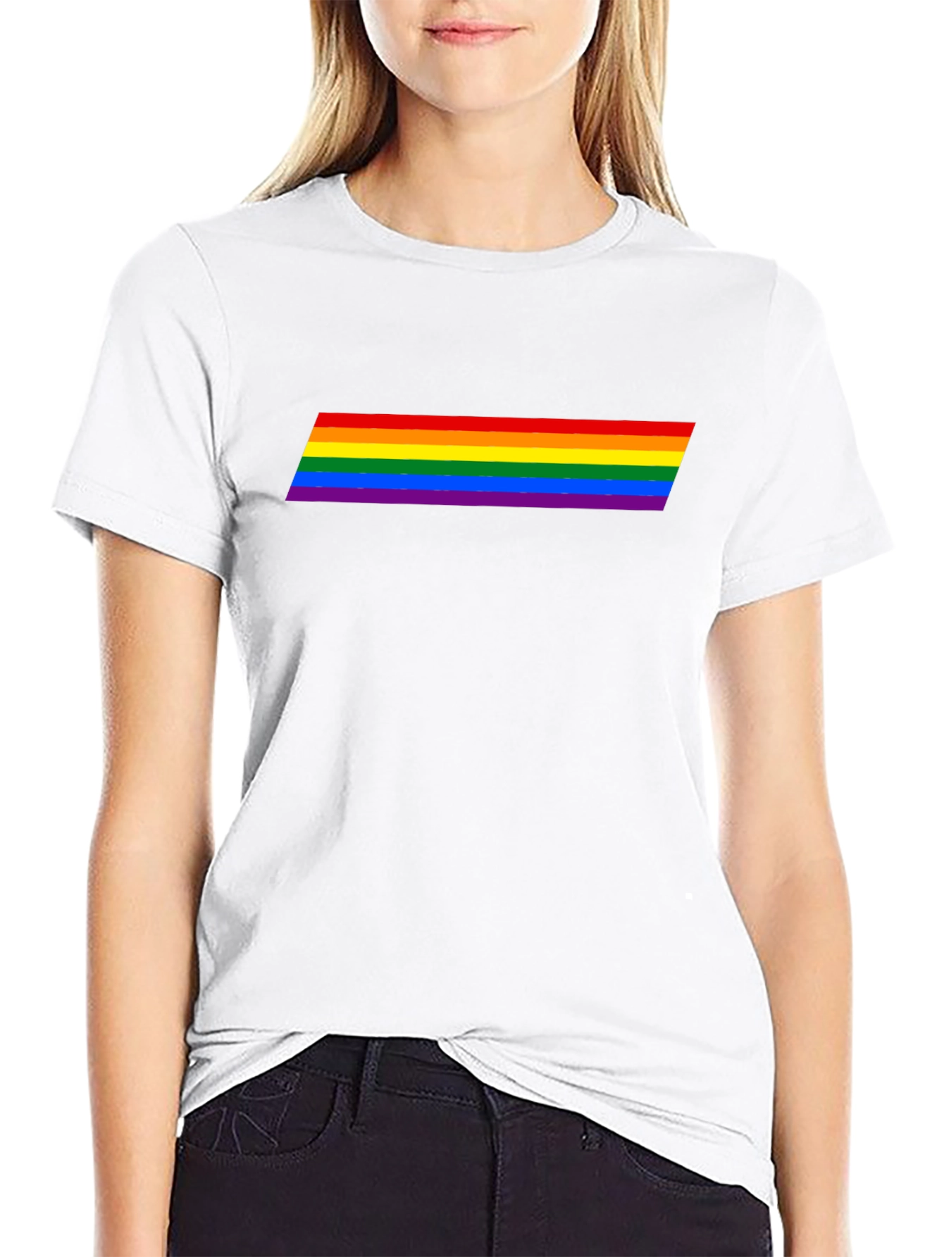 LGBT Pride Rainbow Stripe Black T-Shirt
