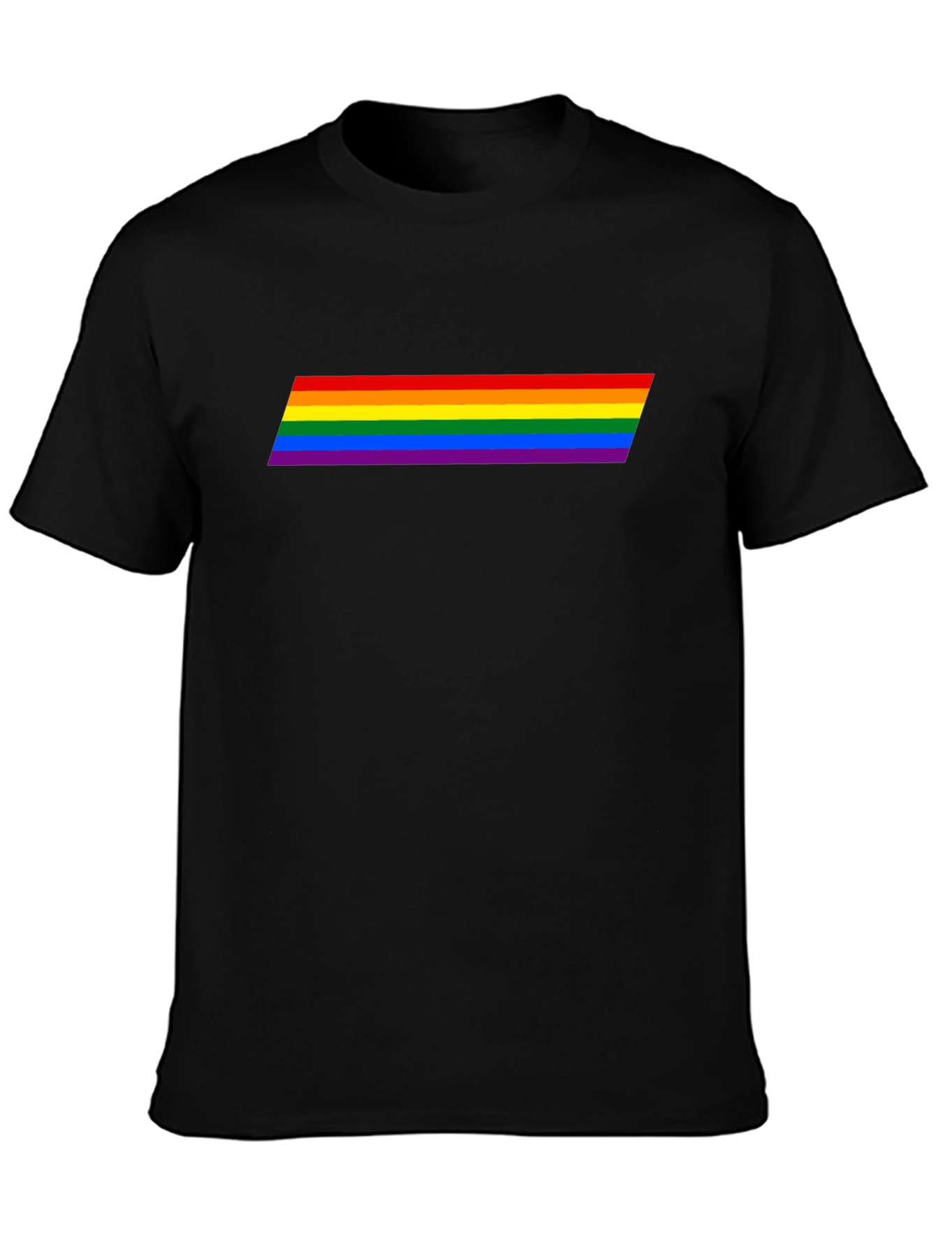 LGBT Pride Rainbow Stripe Black T-Shirt