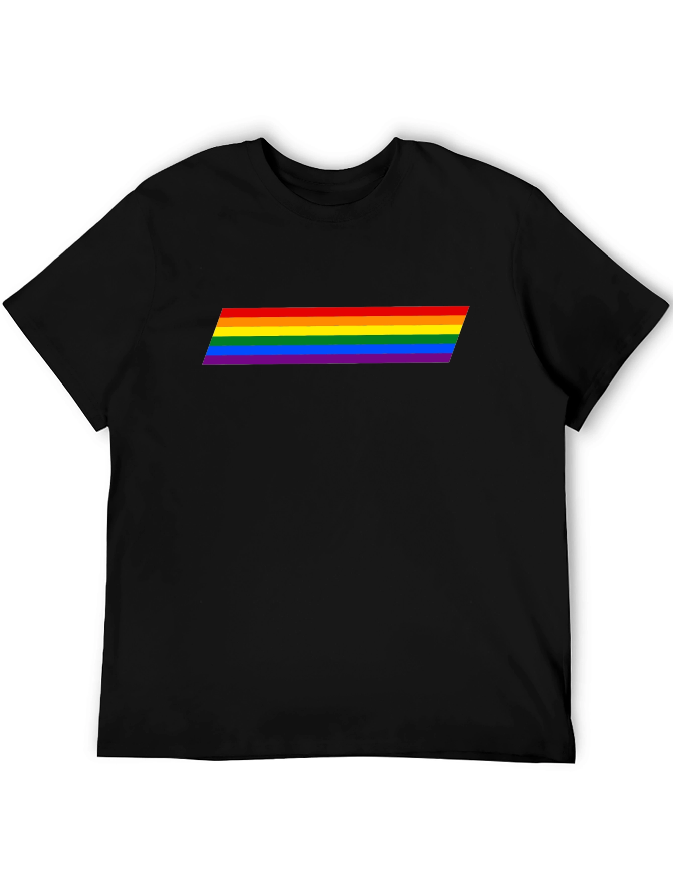 LGBT Pride Rainbow Stripe Black T-Shirt