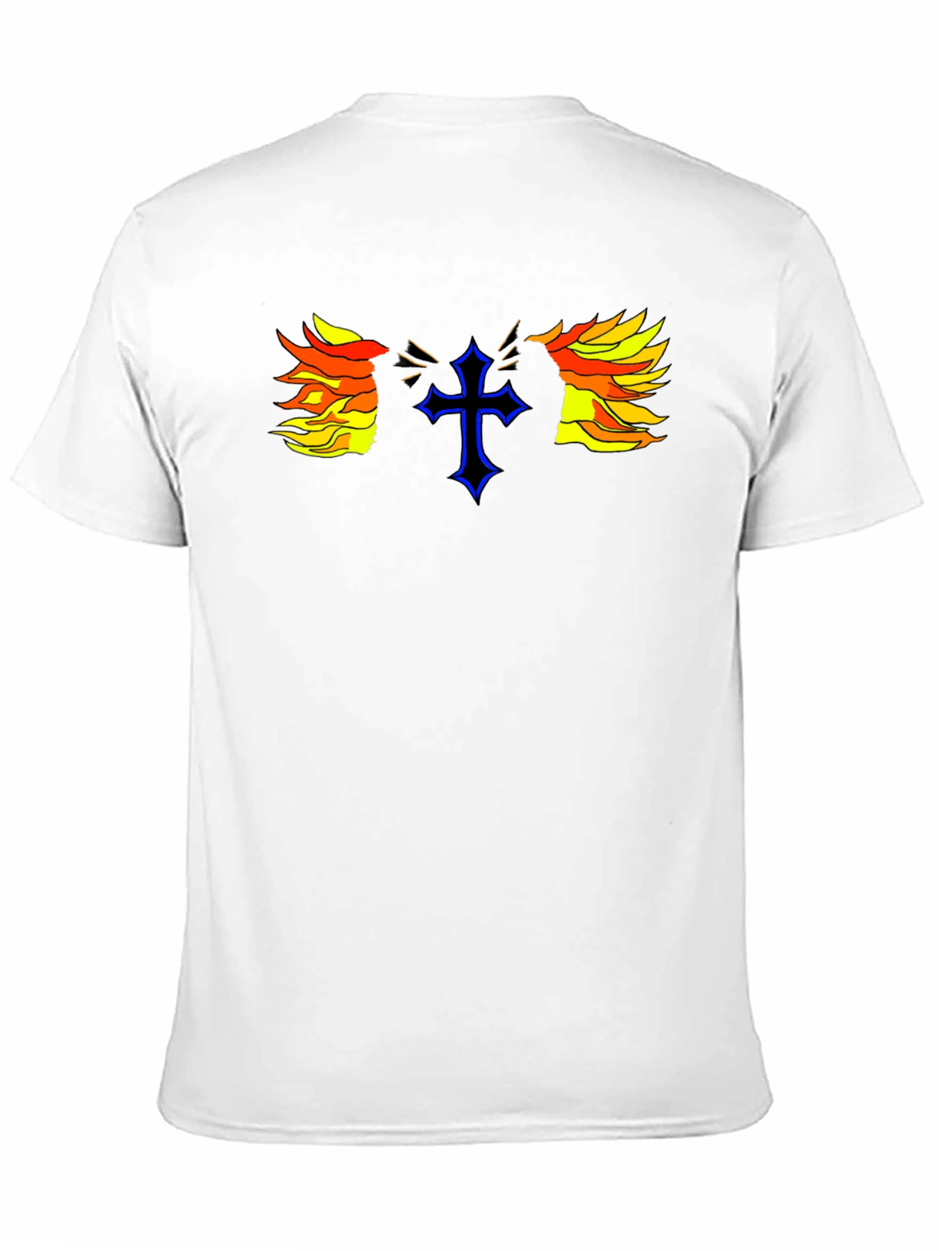 Fiery Cross Graphic Print Black T-Shirt