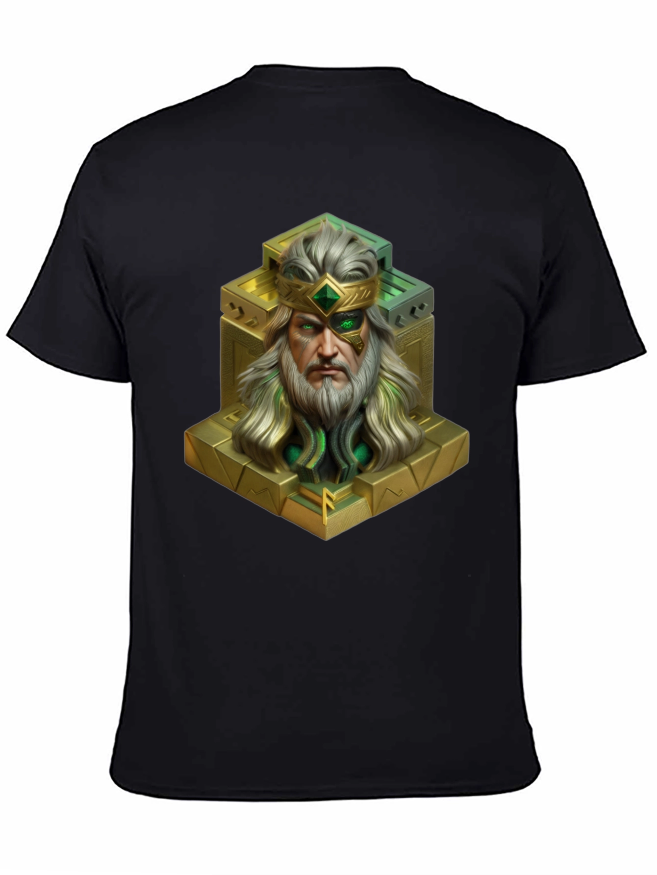 King Statue Graphic Tee - Unique Design Black T-Shirt