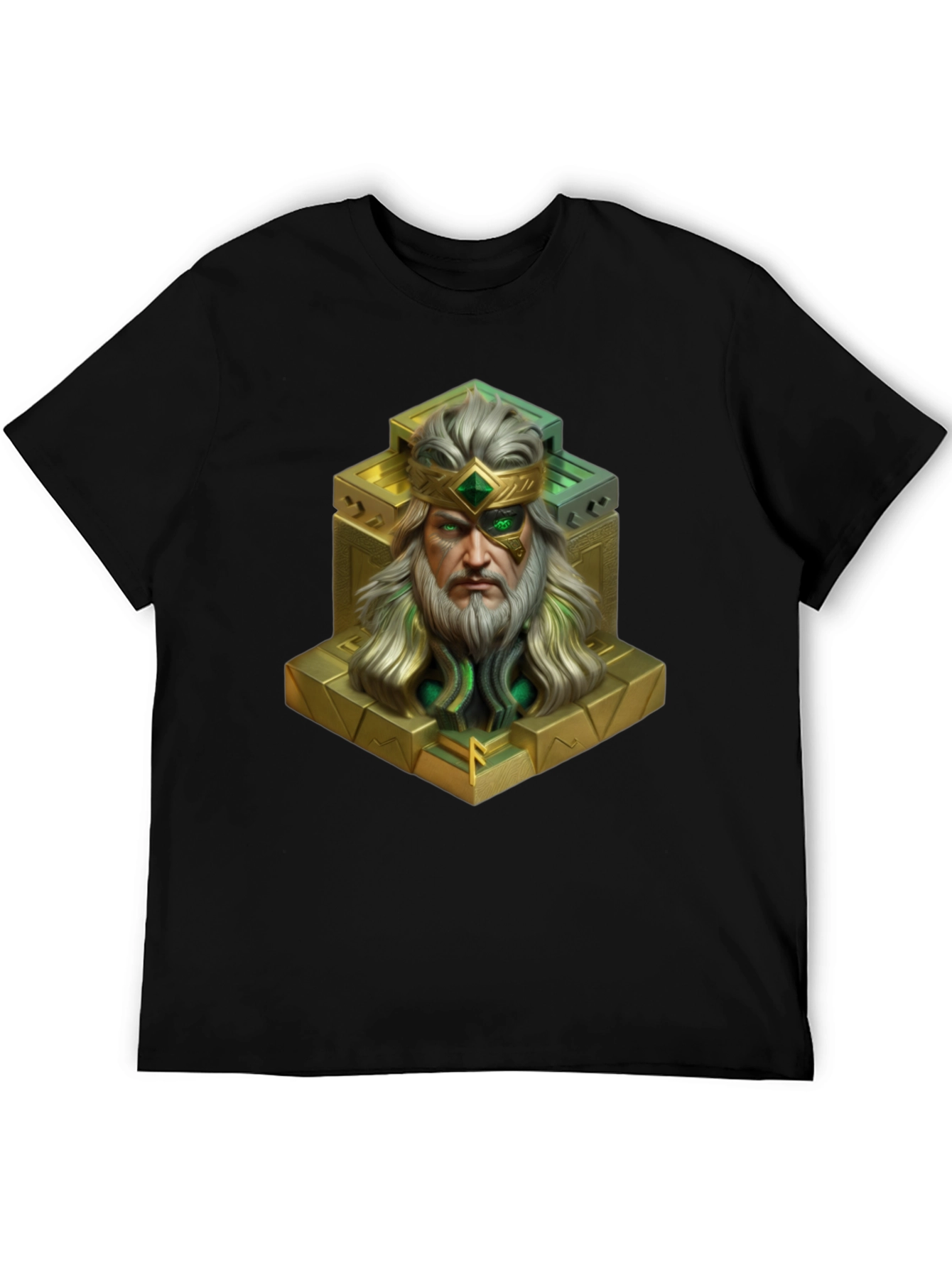 King Statue Graphic Tee - Unique Design Black T-Shirt
