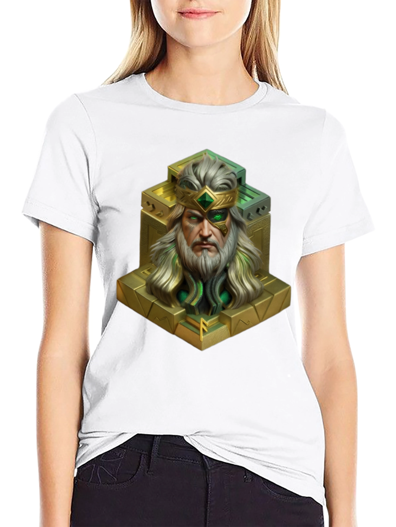 King Statue Graphic Tee - Unique Design Black T-Shirt