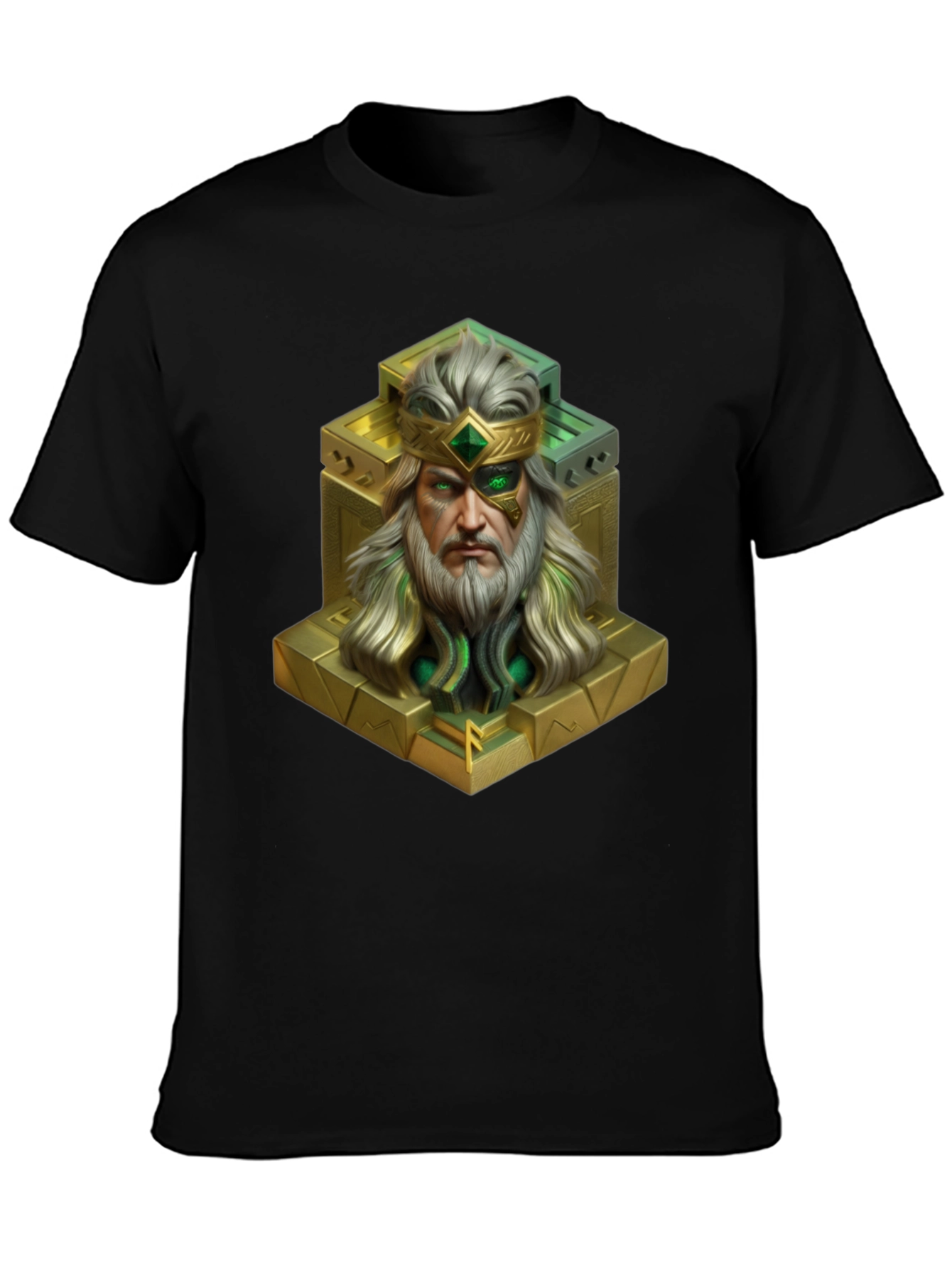 King Statue Graphic Tee - Unique Design Black T-Shirt