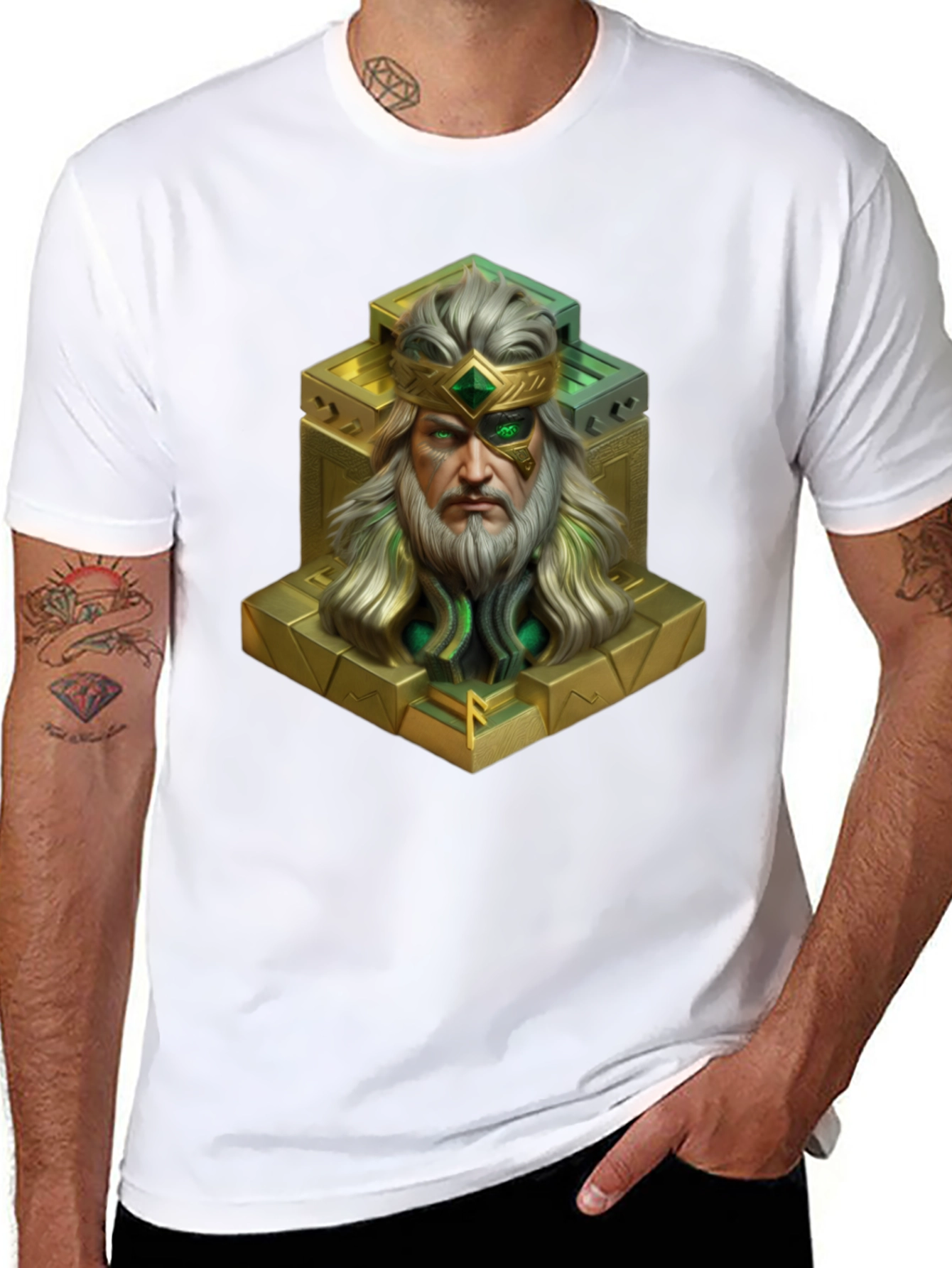 King Statue Graphic Tee - Unique Design Black T-Shirt