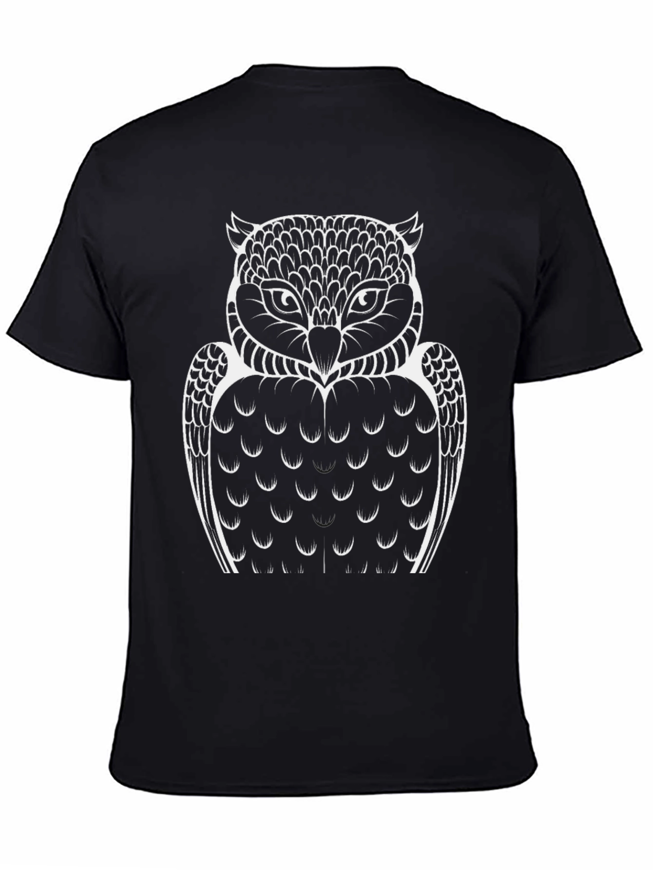Owl Graphic Tee - Mens Black Crew Neck