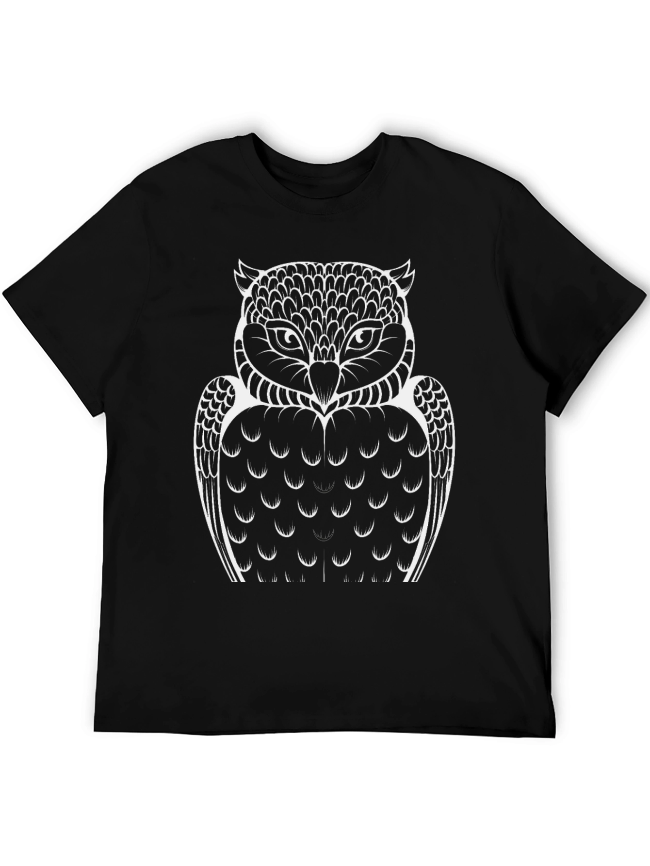 Owl Graphic Tee - Mens Black Crew Neck