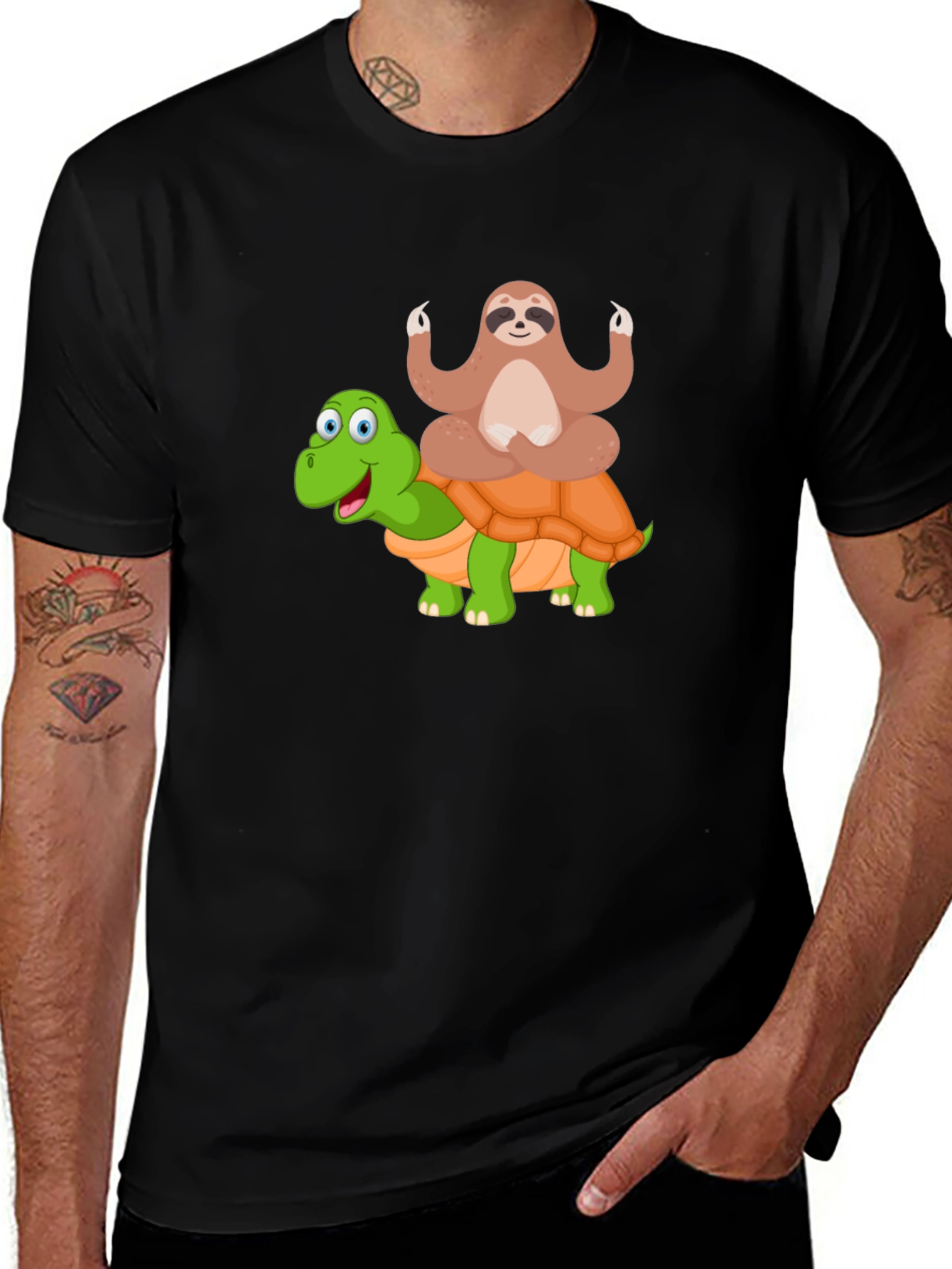 Sloth Meditating on Turtle T-Shirt