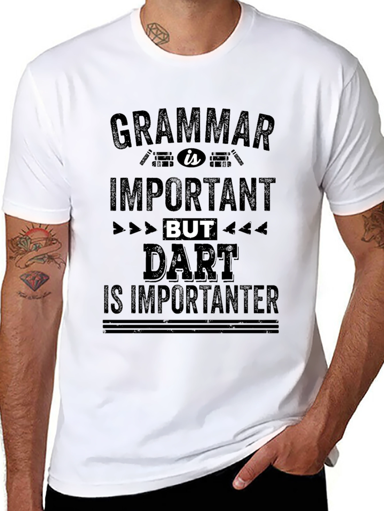 Funny Dart Is Importanter Grammar T-Shirt