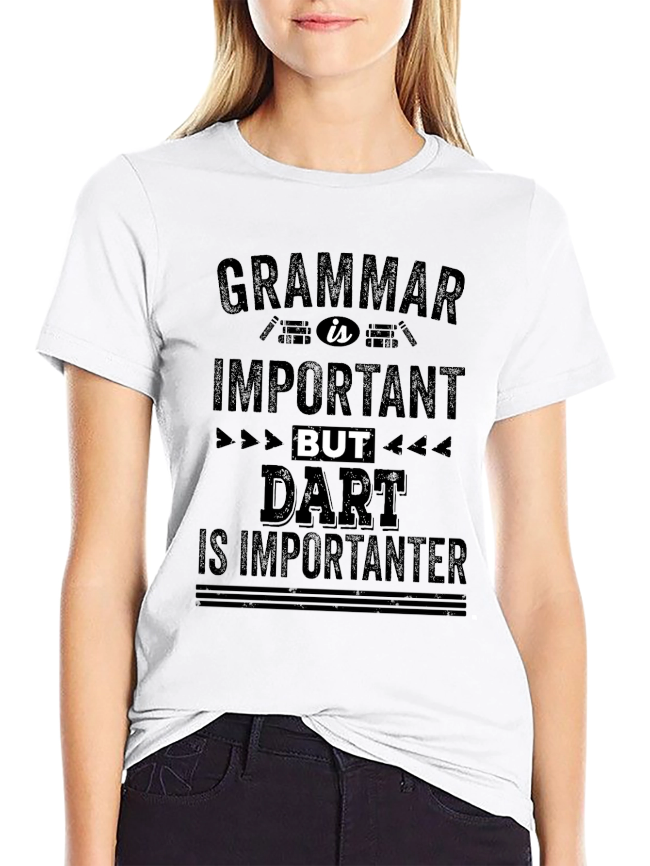 Funny Dart Is Importanter Grammar T-Shirt