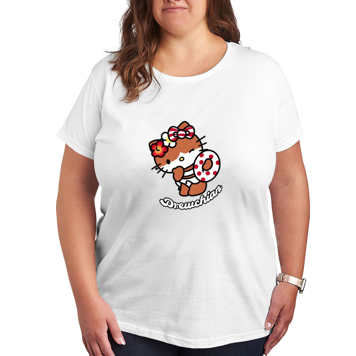 Fashion Art Pattern Casual Plus Size Women Short Sleeve Tee