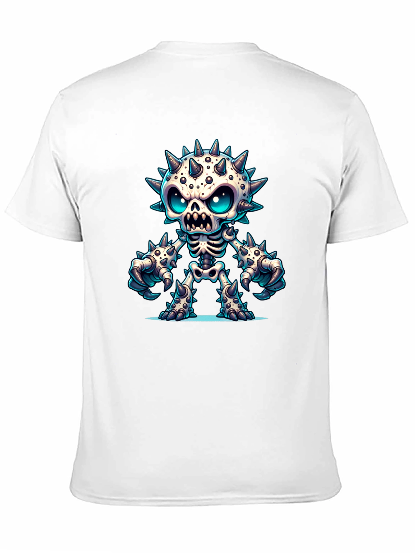 Spiked Skeleton Graphic Tee - Edgy Style
