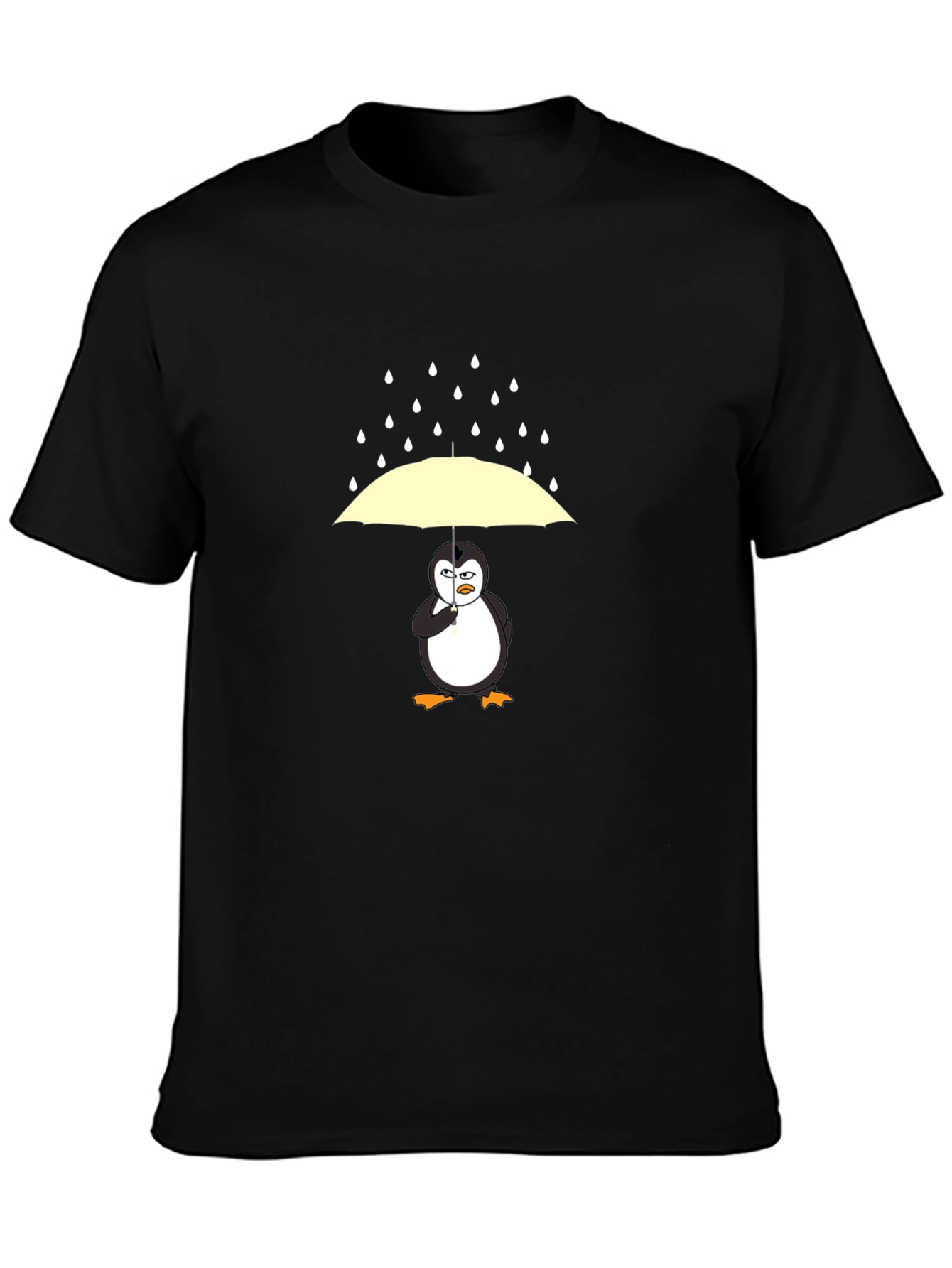 Penguin Umbrella Graphic Tee - Mens Black T-Shirt