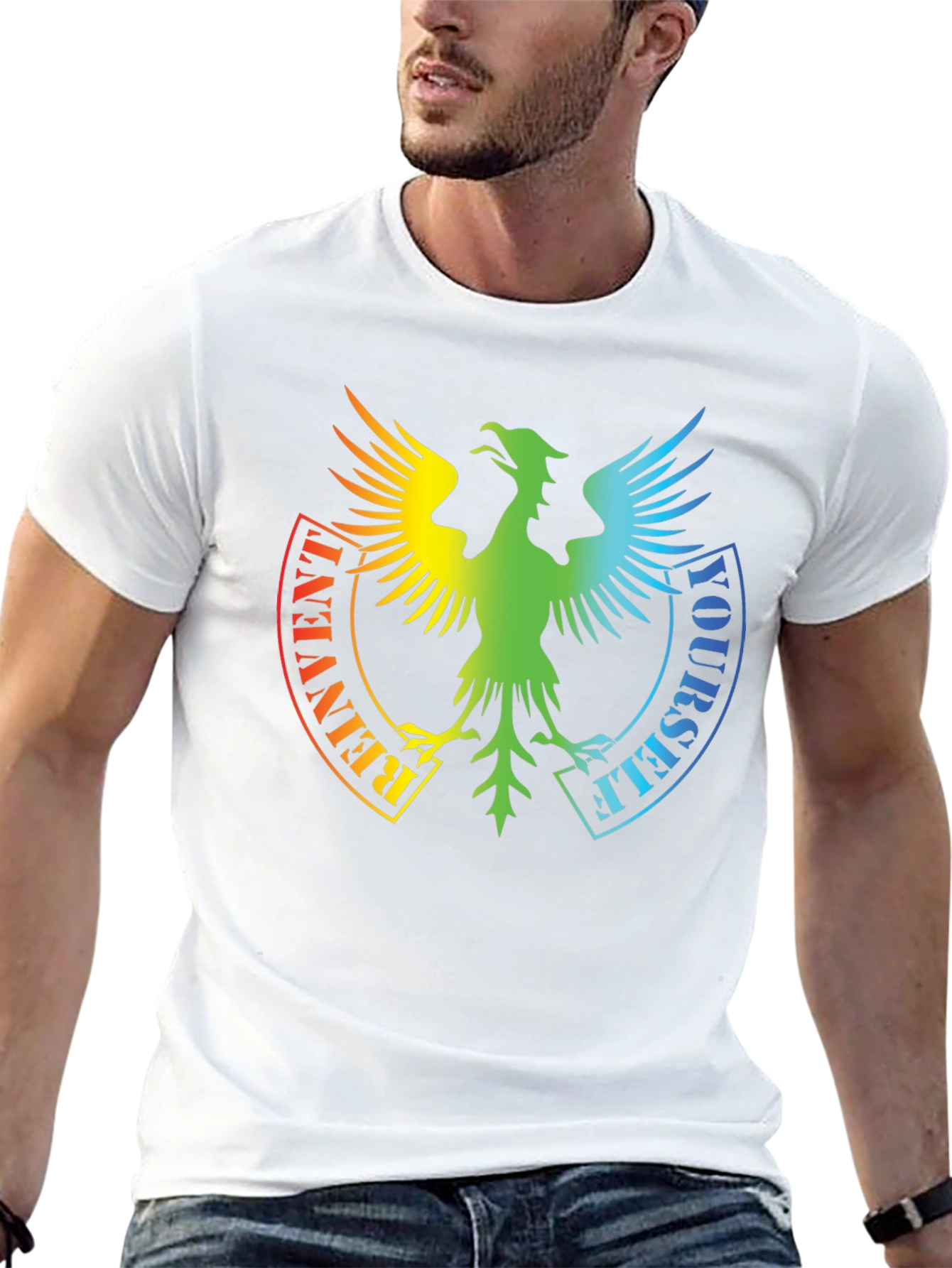 Reinvent Yourself Rainbow Phoenix Graphic Tee