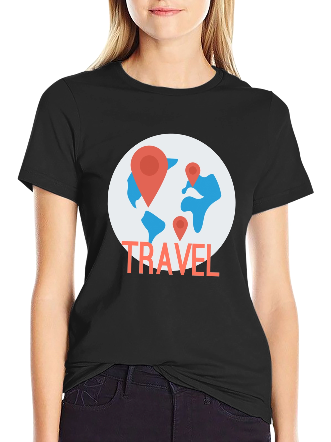 Travel World Map Graphic T-Shirt