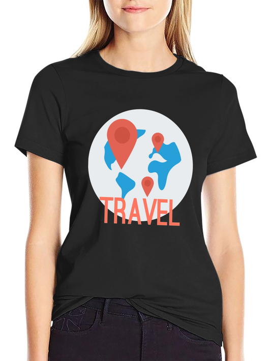 Travel World Map Graphic T-Shirt