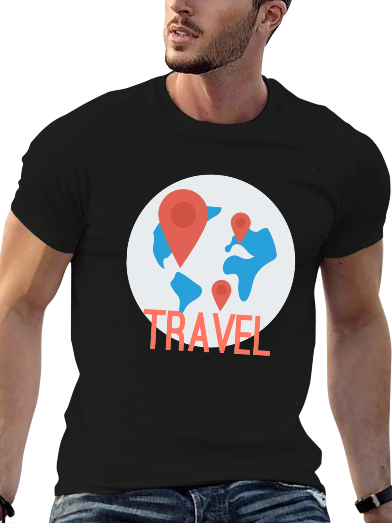 Travel World Map Graphic T-Shirt