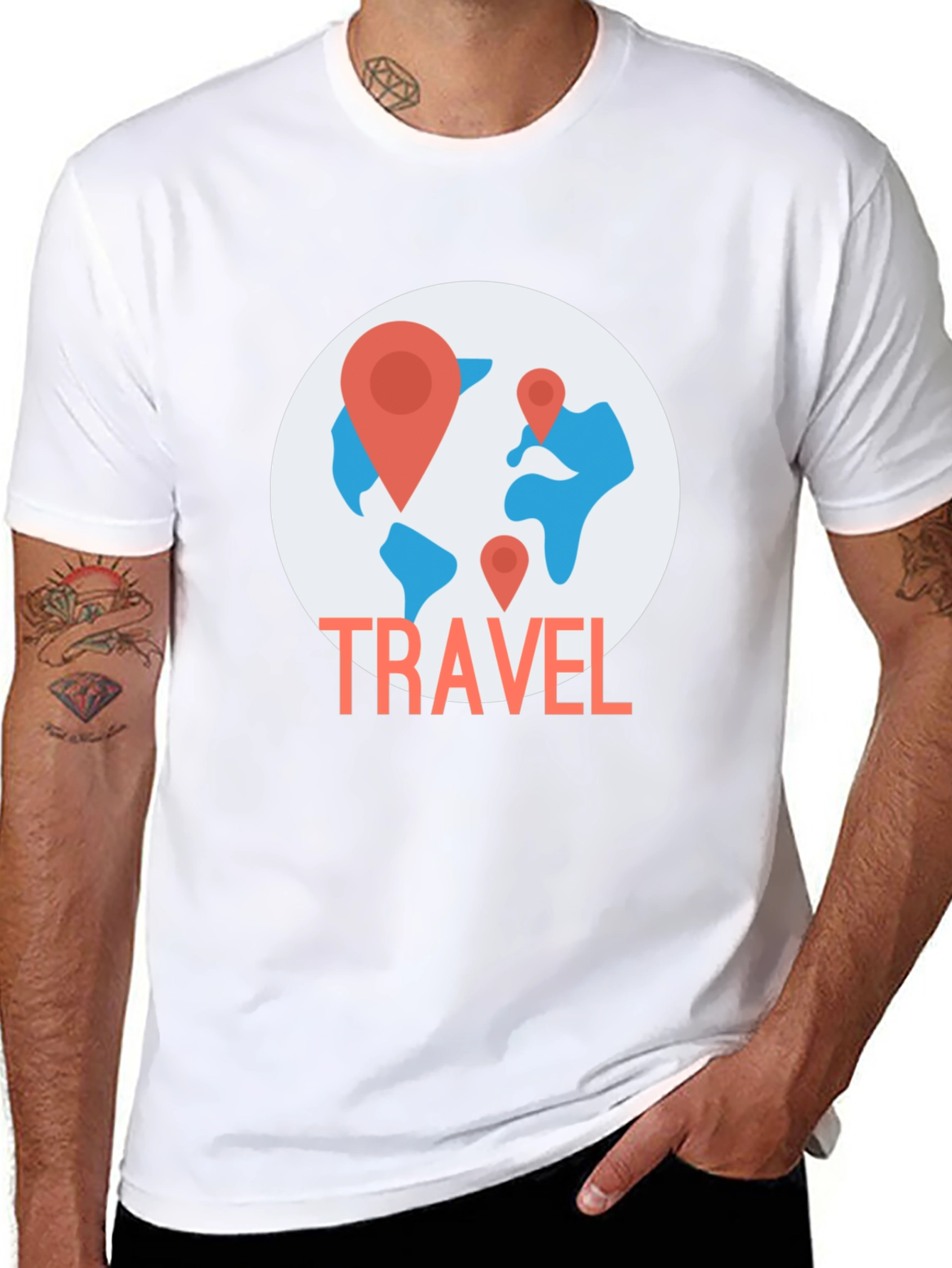 Travel World Map Graphic T-Shirt