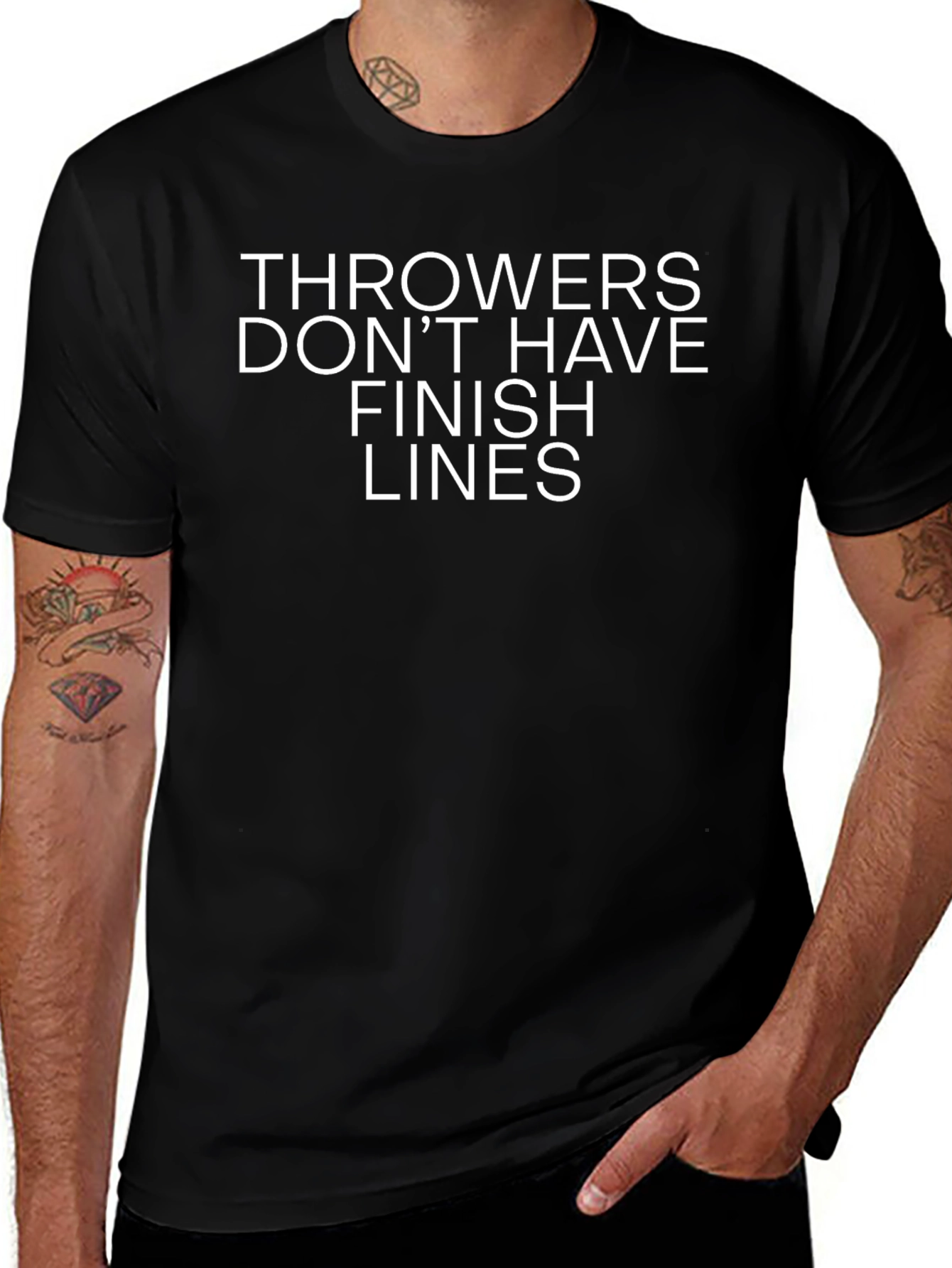 Throwers Dont Have Finish Lines Black T-Shirt