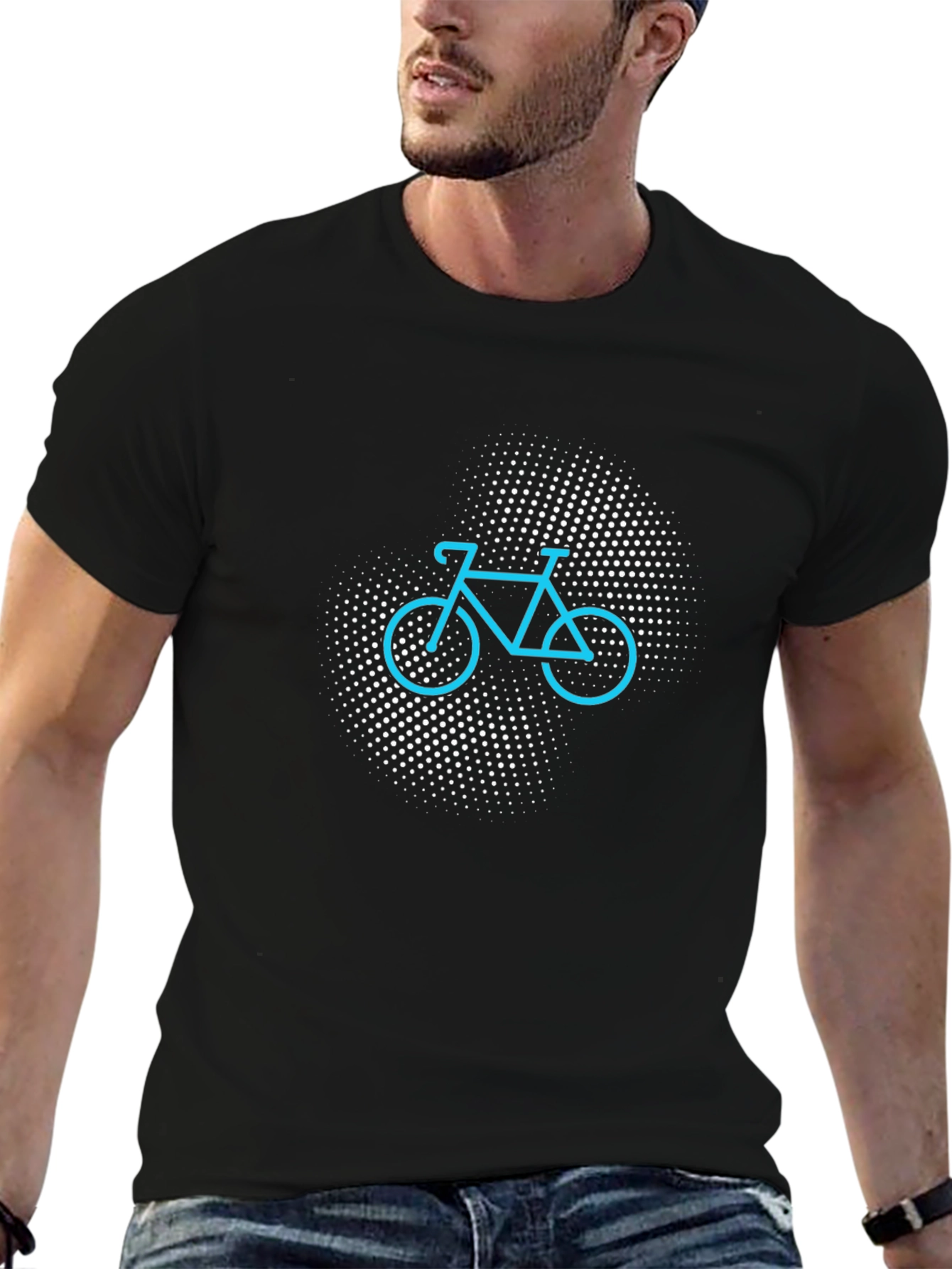 Cool Bicycle Graphic Tee - Black Casual T-Shirt