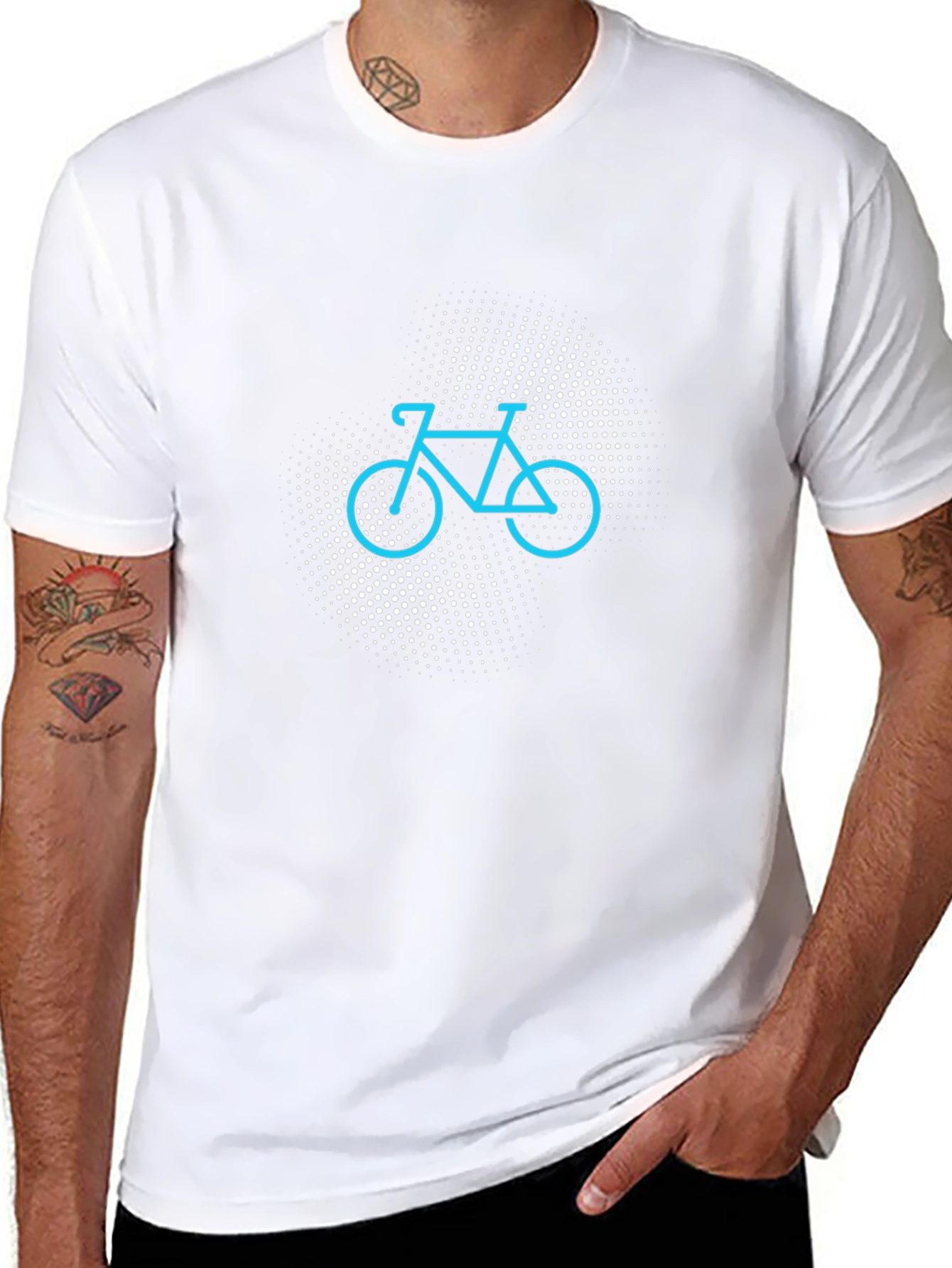 Cool Bicycle Graphic Tee - Black Casual T-Shirt