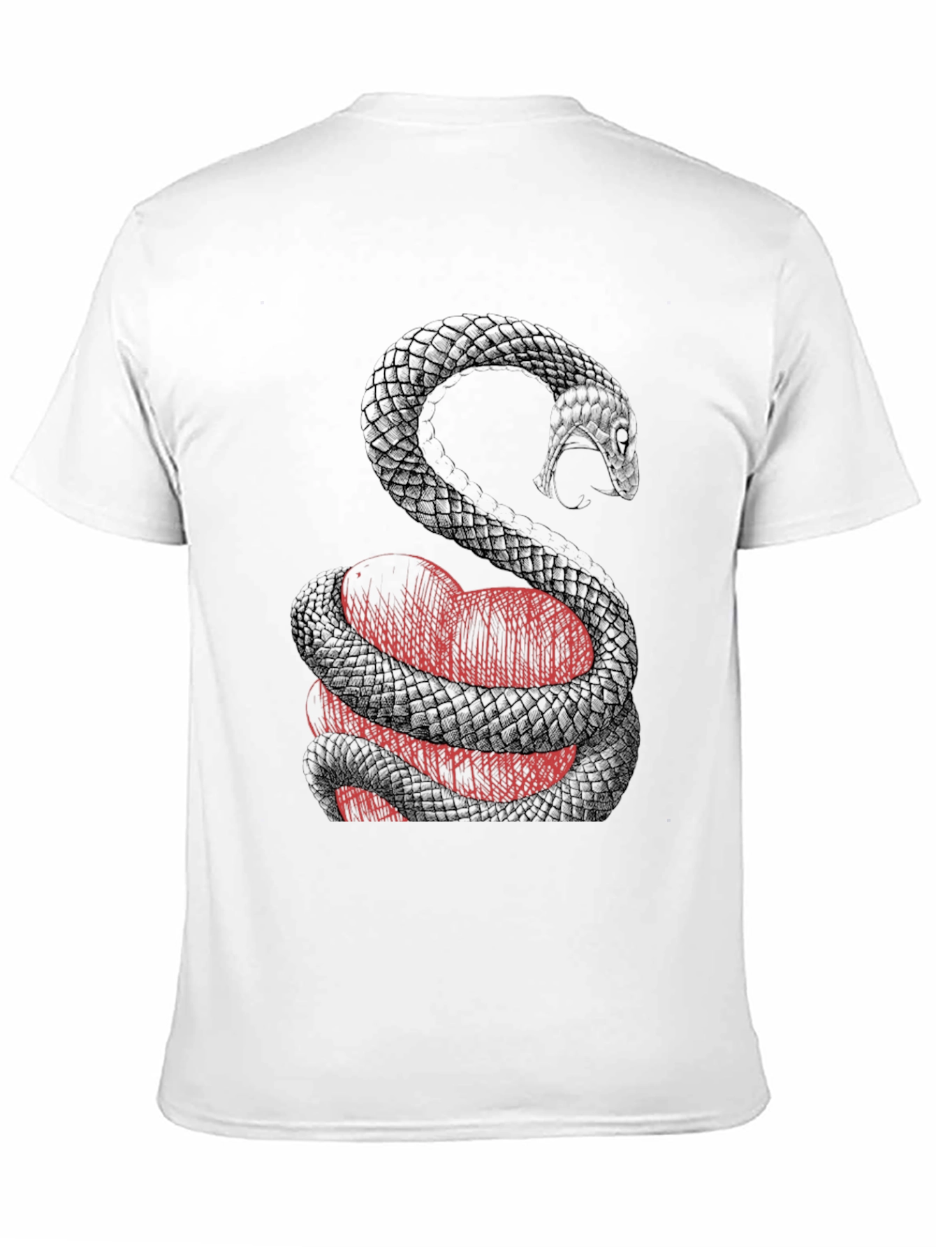 Snake Wrapped Around Heart Graphic Tee