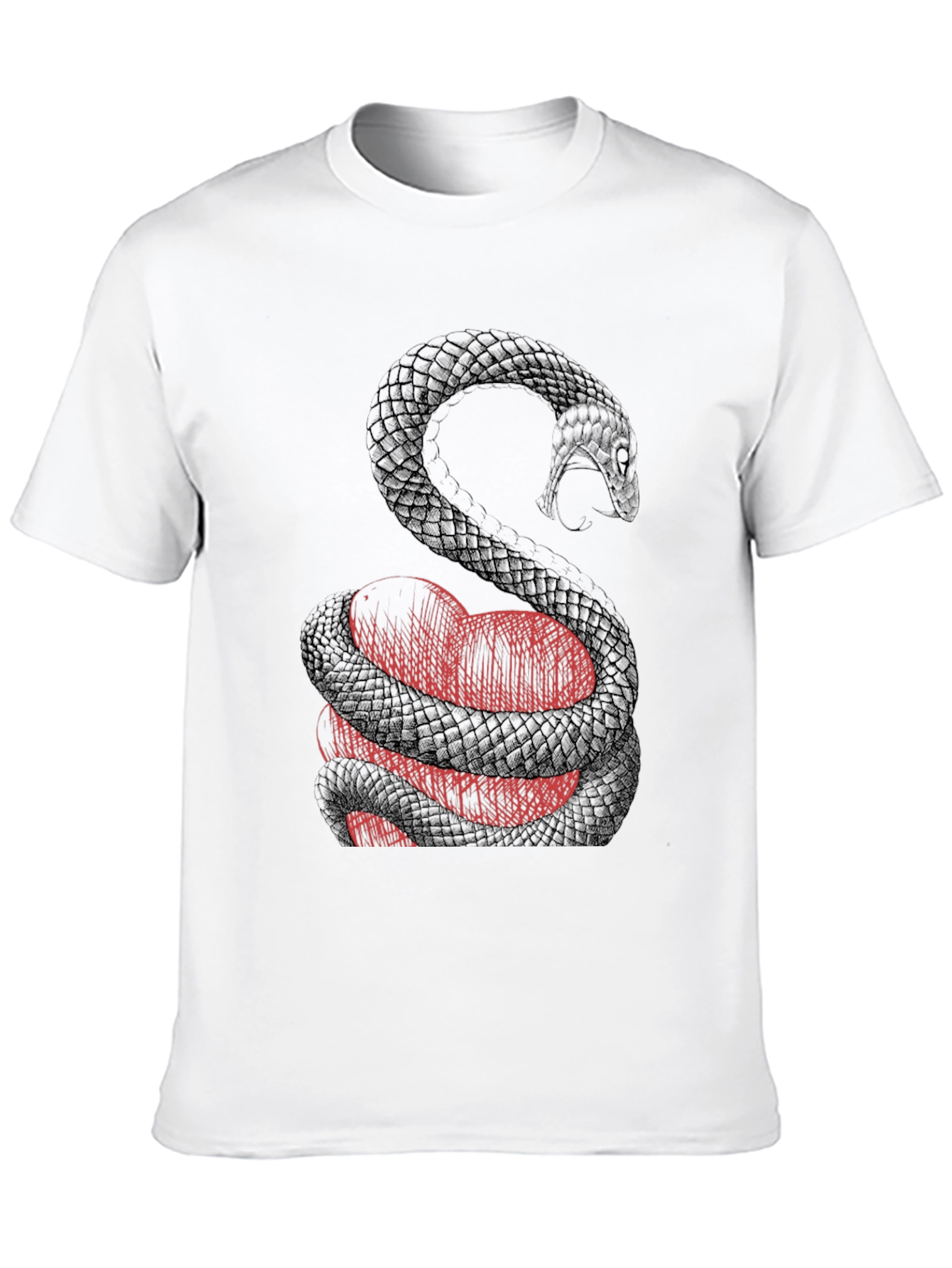 Snake Wrapped Around Heart Graphic Tee