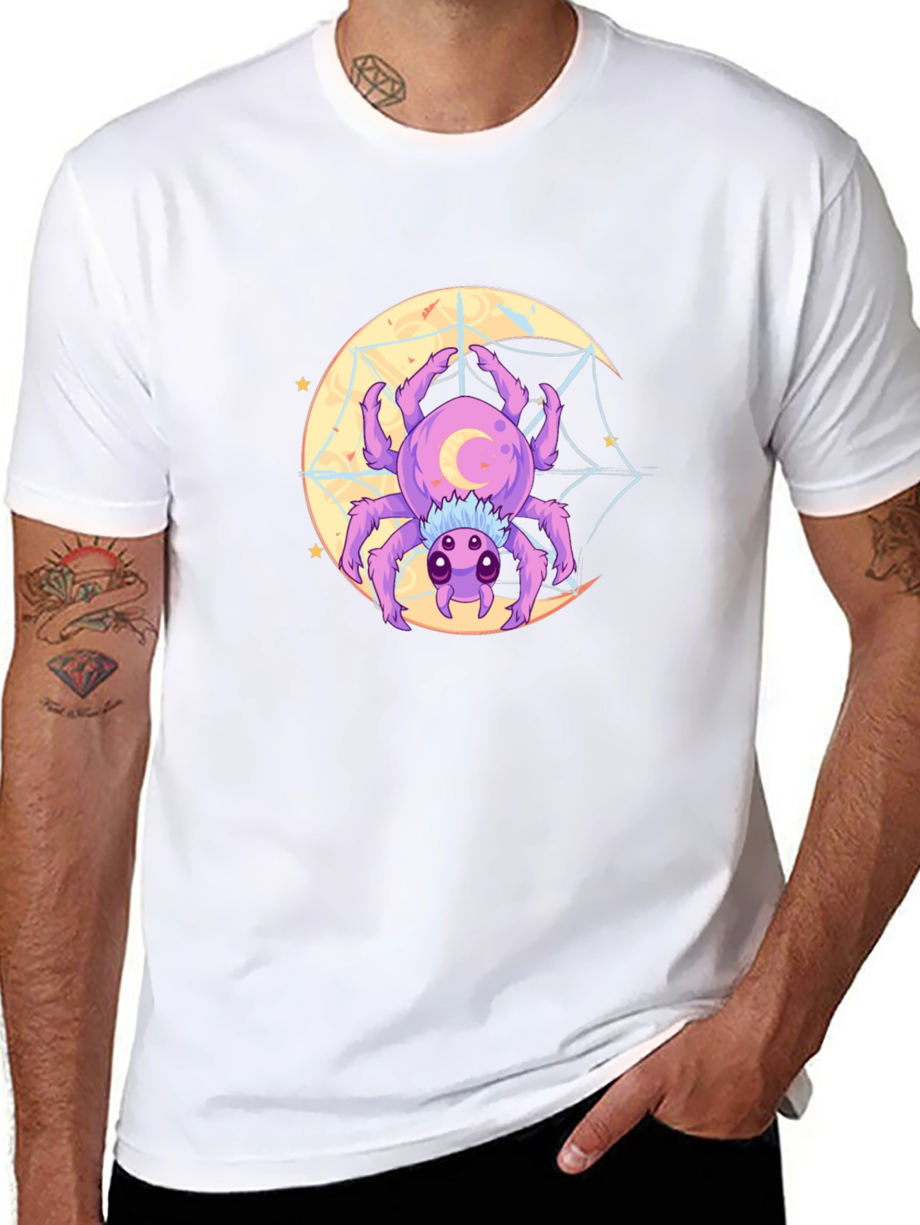Spider Moon Graphic Tee - Unique Design