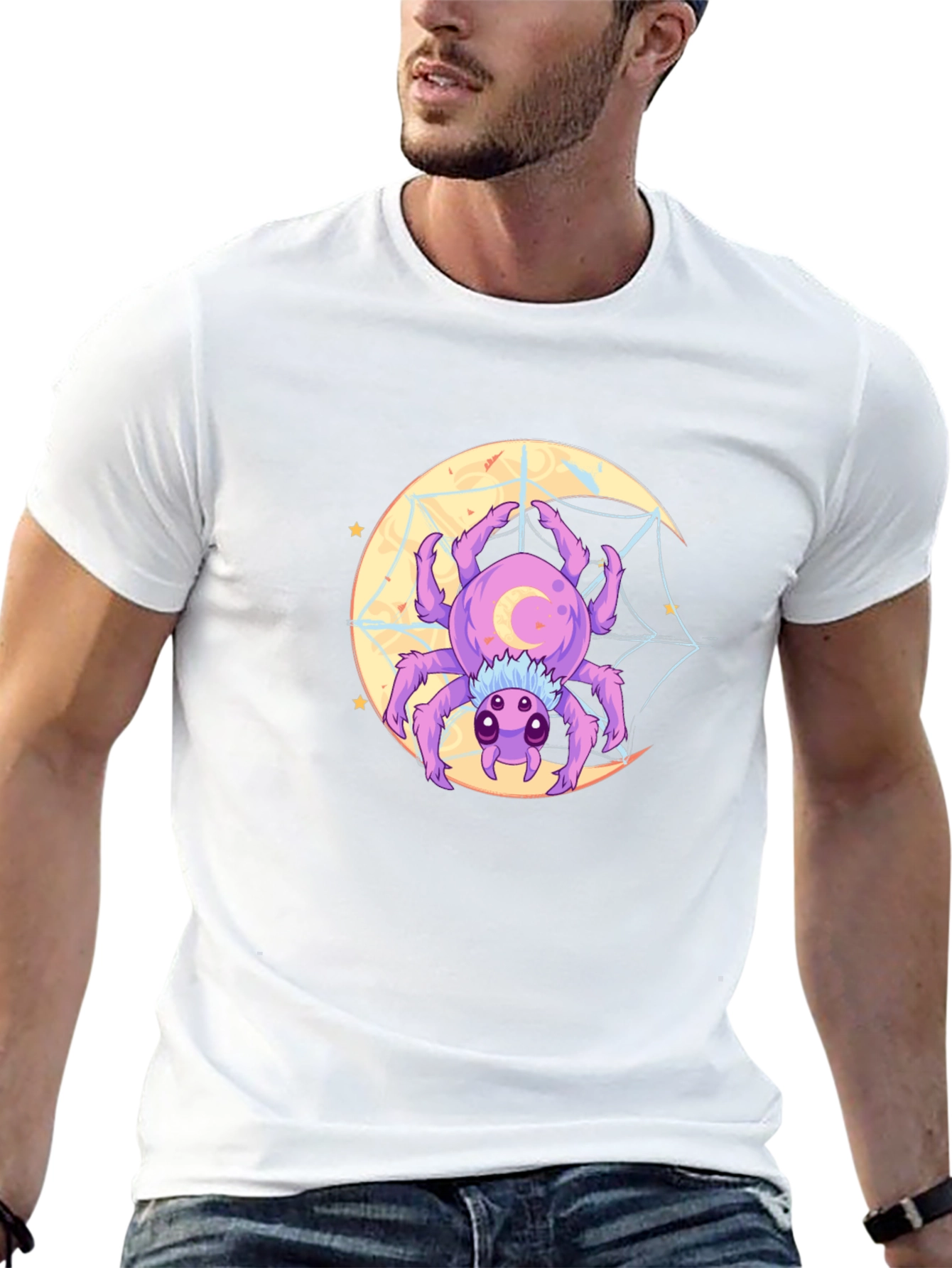 Spider Moon Graphic Tee - Unique Design