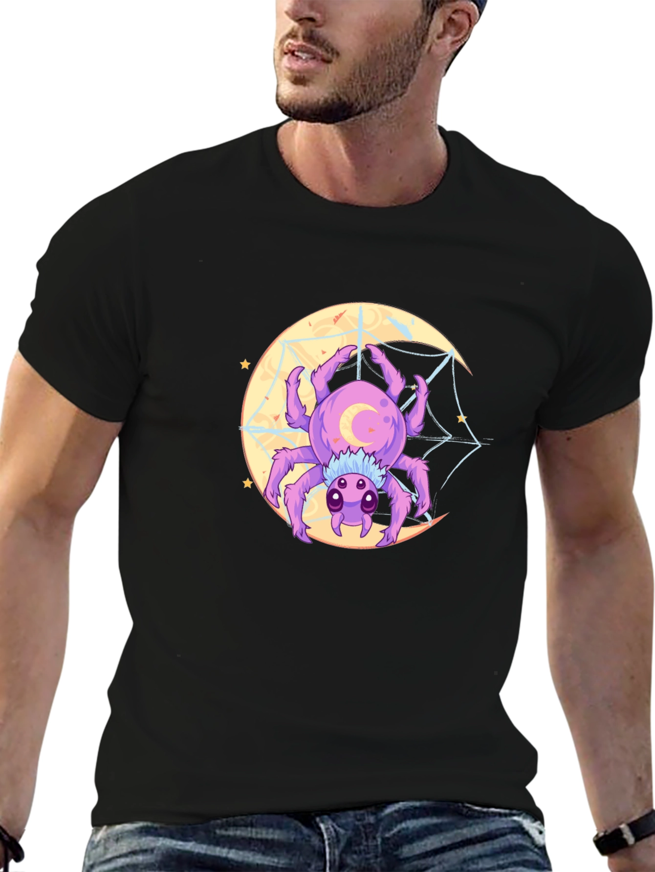Spider Moon Graphic Tee - Unique Design