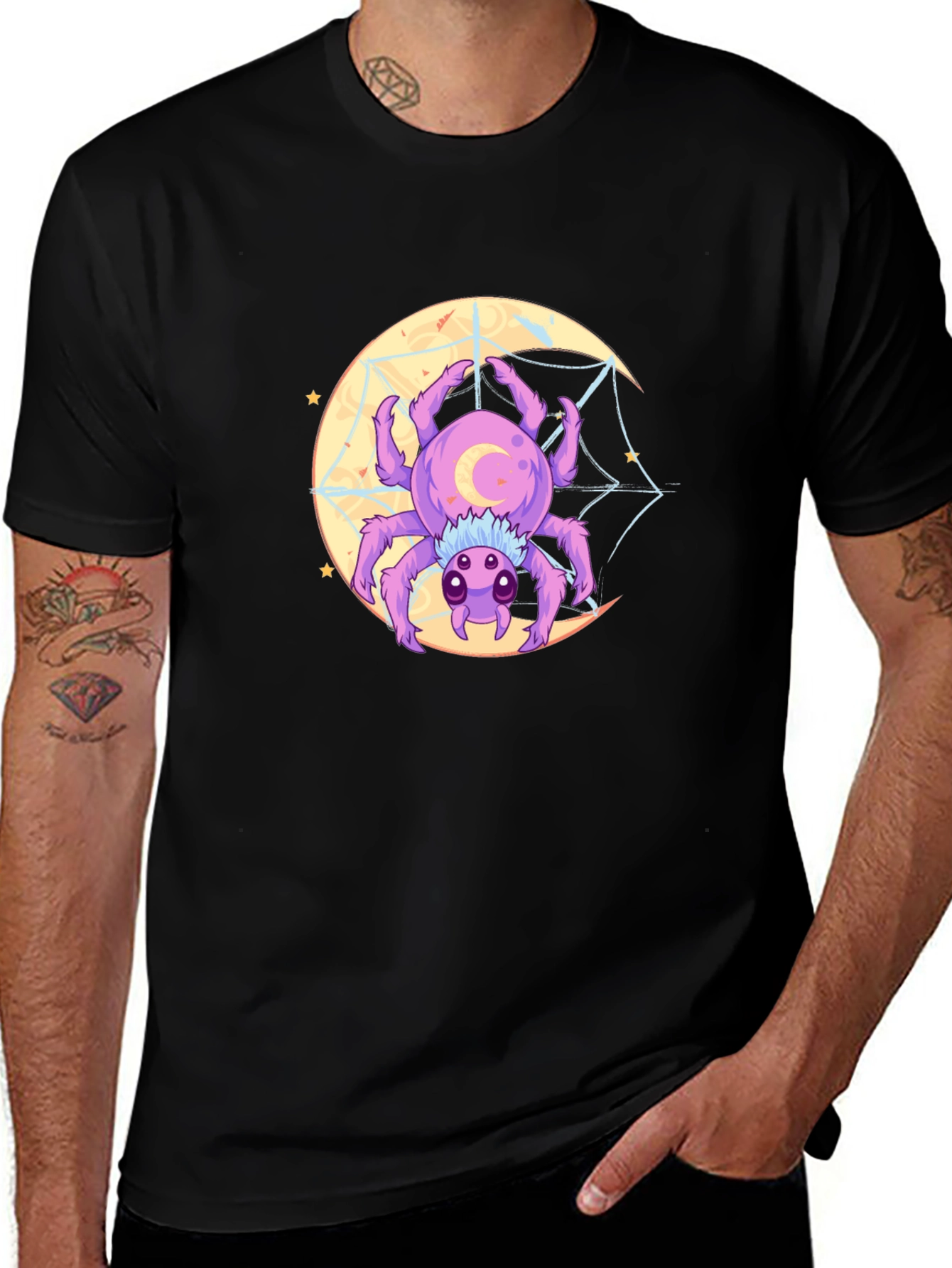 Spider Moon Graphic Tee - Unique Design