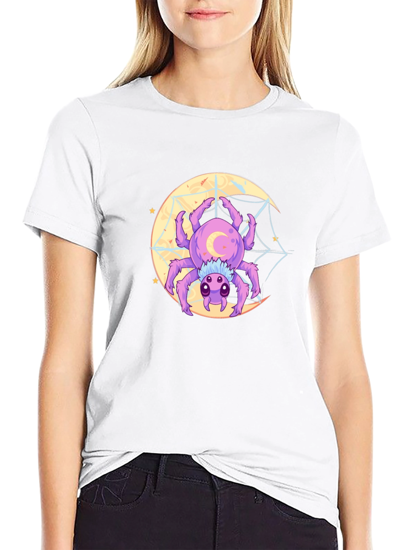 Spider Moon Graphic Tee - Unique Design