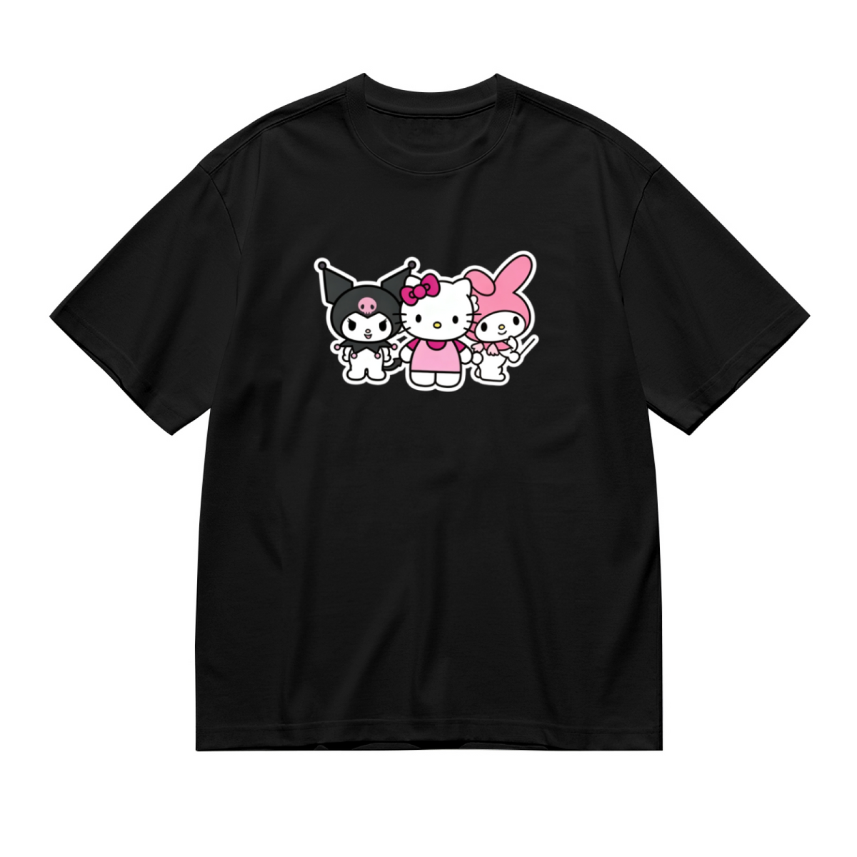 Hello Kitty Kuromi My Melody Best Friends Group Plus Size Ladies T?Shirt