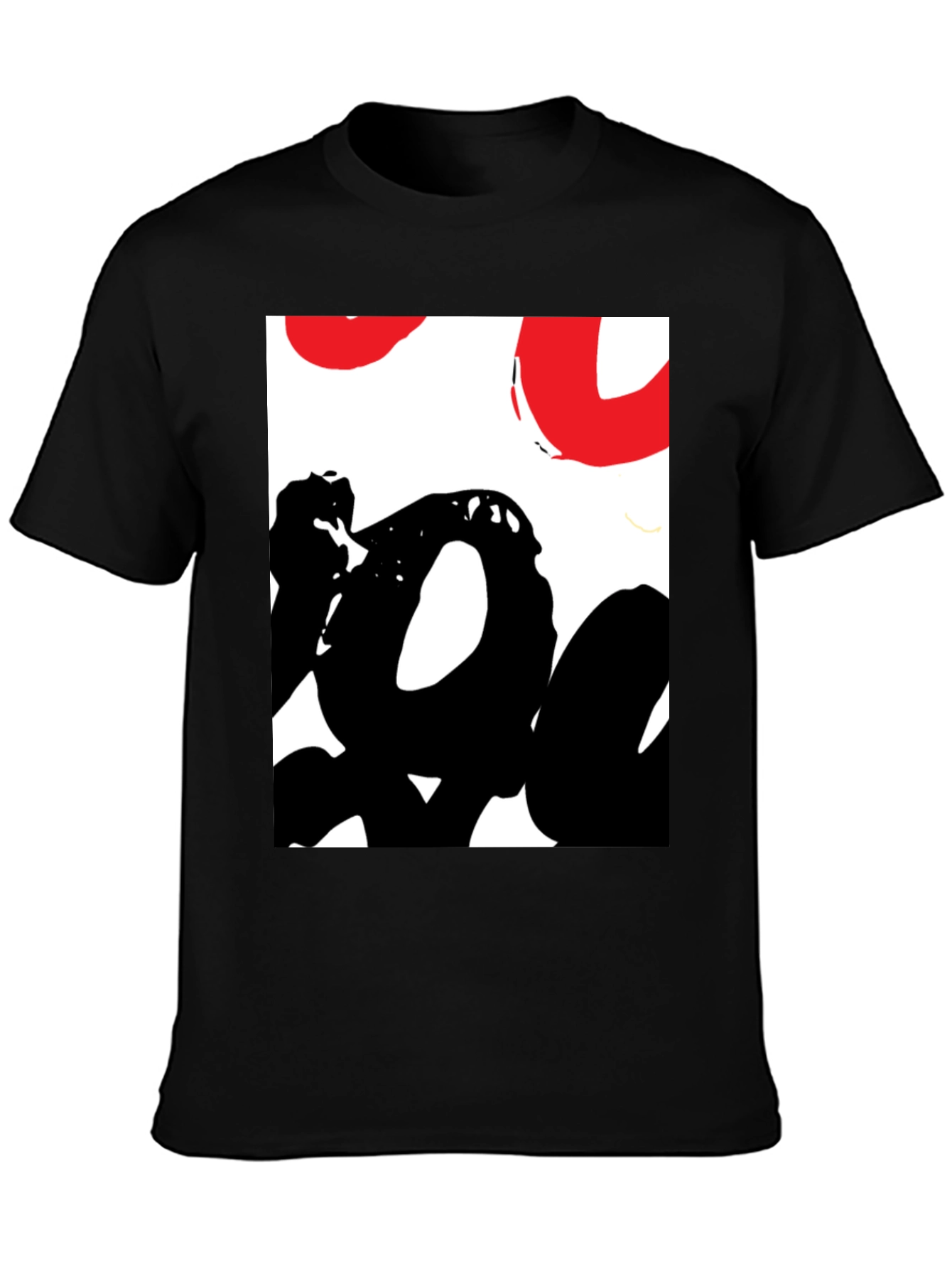 Abstract Graphic Tee - Black Casual T-Shirt