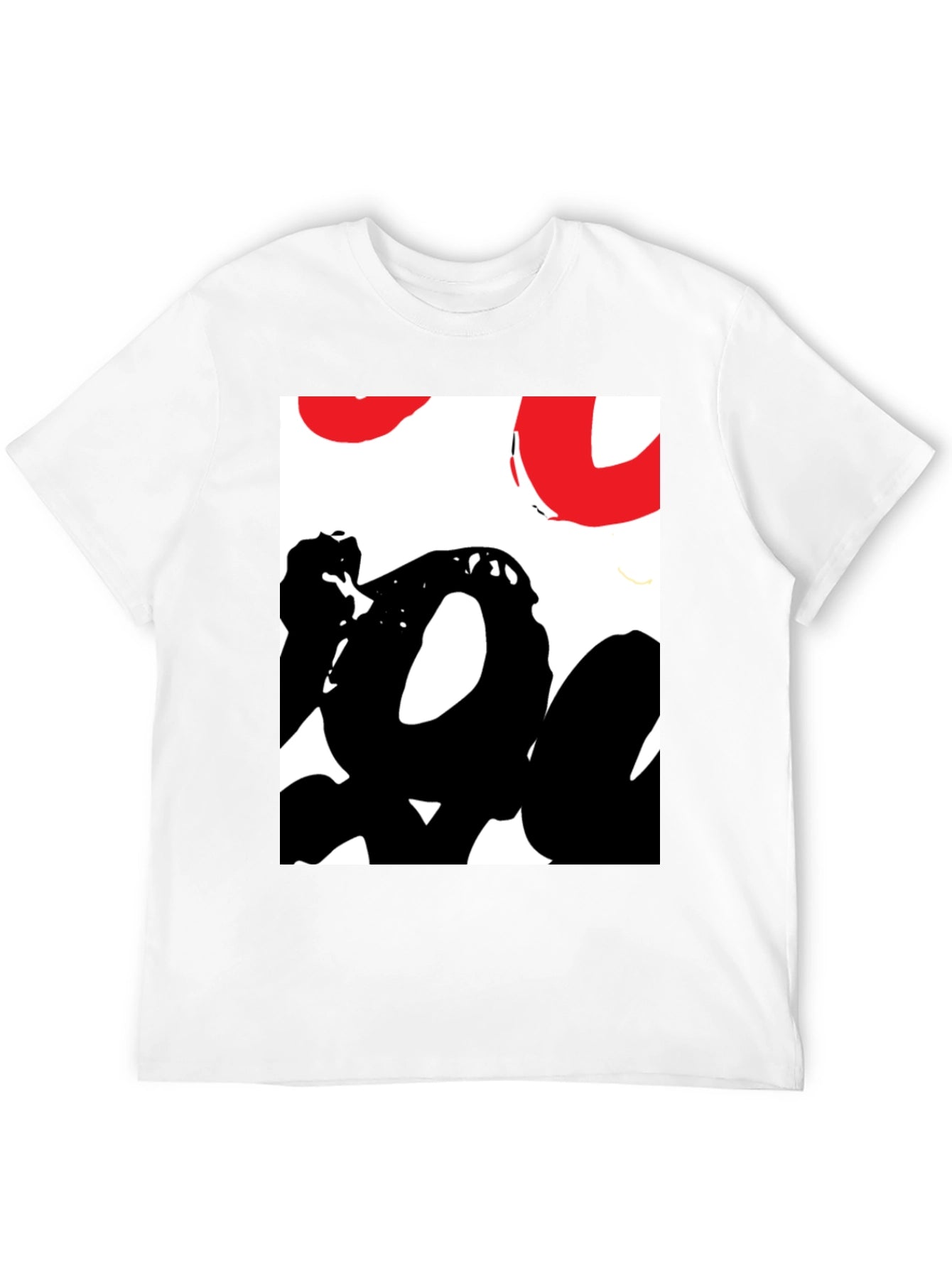 Abstract Graphic Tee - Black Casual T-Shirt
