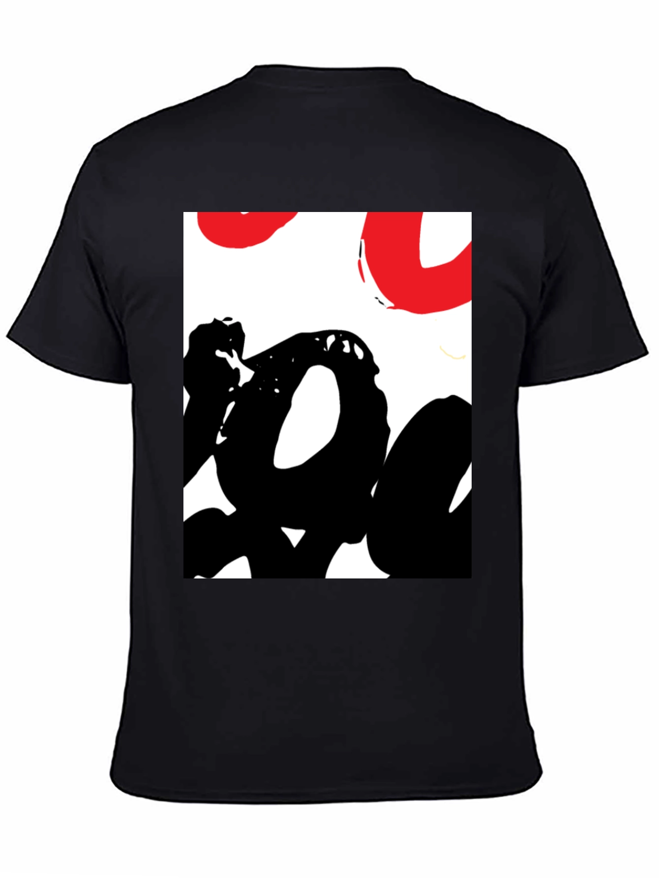 Abstract Graphic Tee - Black Casual T-Shirt