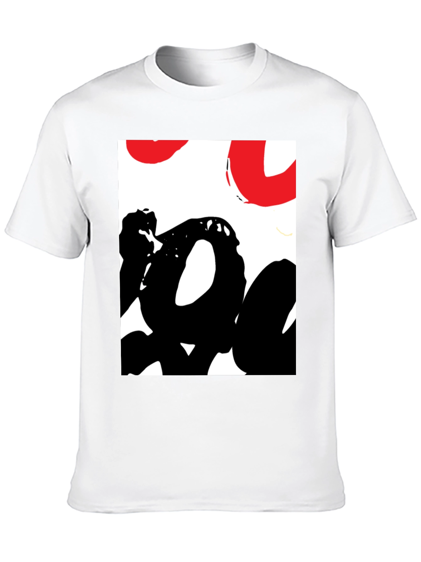 Abstract Graphic Tee - Black Casual T-Shirt