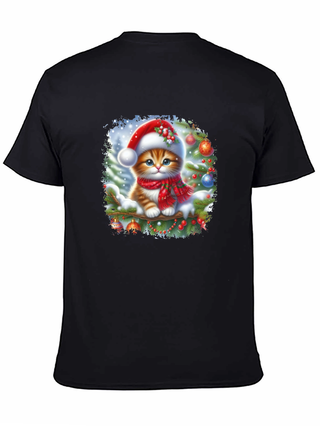 Festive Kitten T-Shirt: Christmas Holiday Style