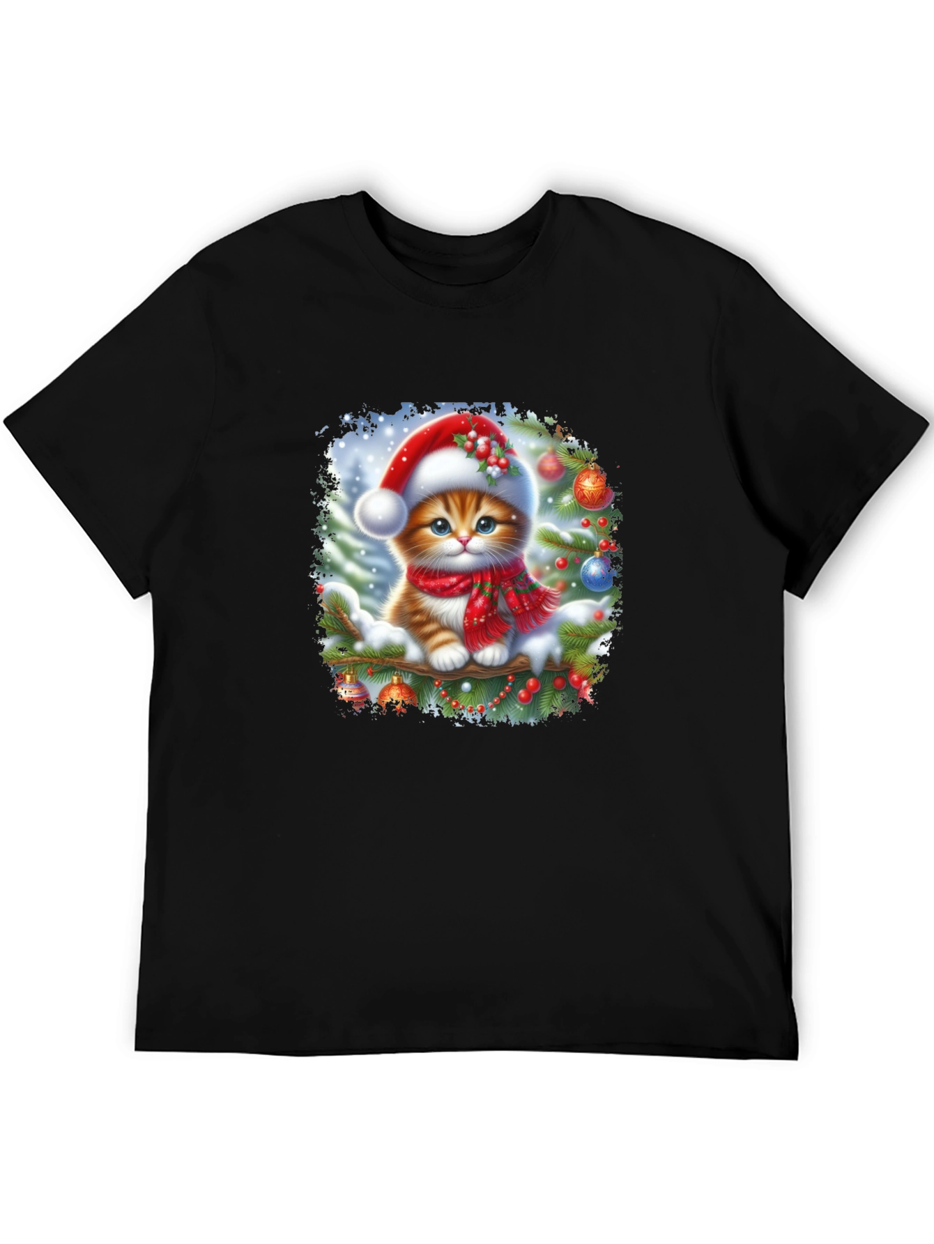 Festive Kitten T-Shirt: Christmas Holiday Style